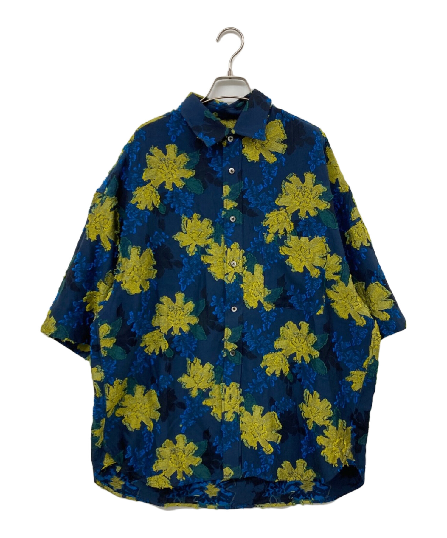 MAISON SPECIAL (メゾンスペシャル) フラワーカットジャガードシャツ ネイビー サイズ:1