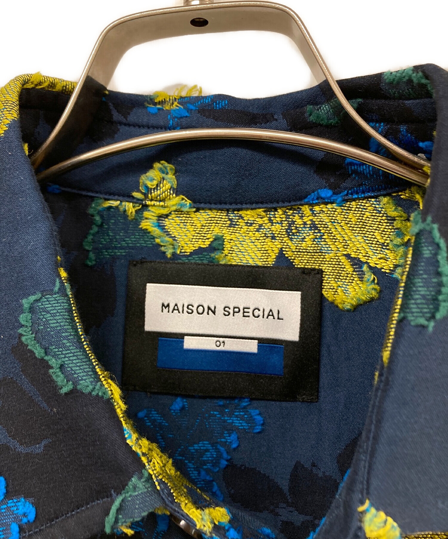 MAISON SPECIAL (メゾンスペシャル) フラワーカットジャガードシャツ ネイビー サイズ:1