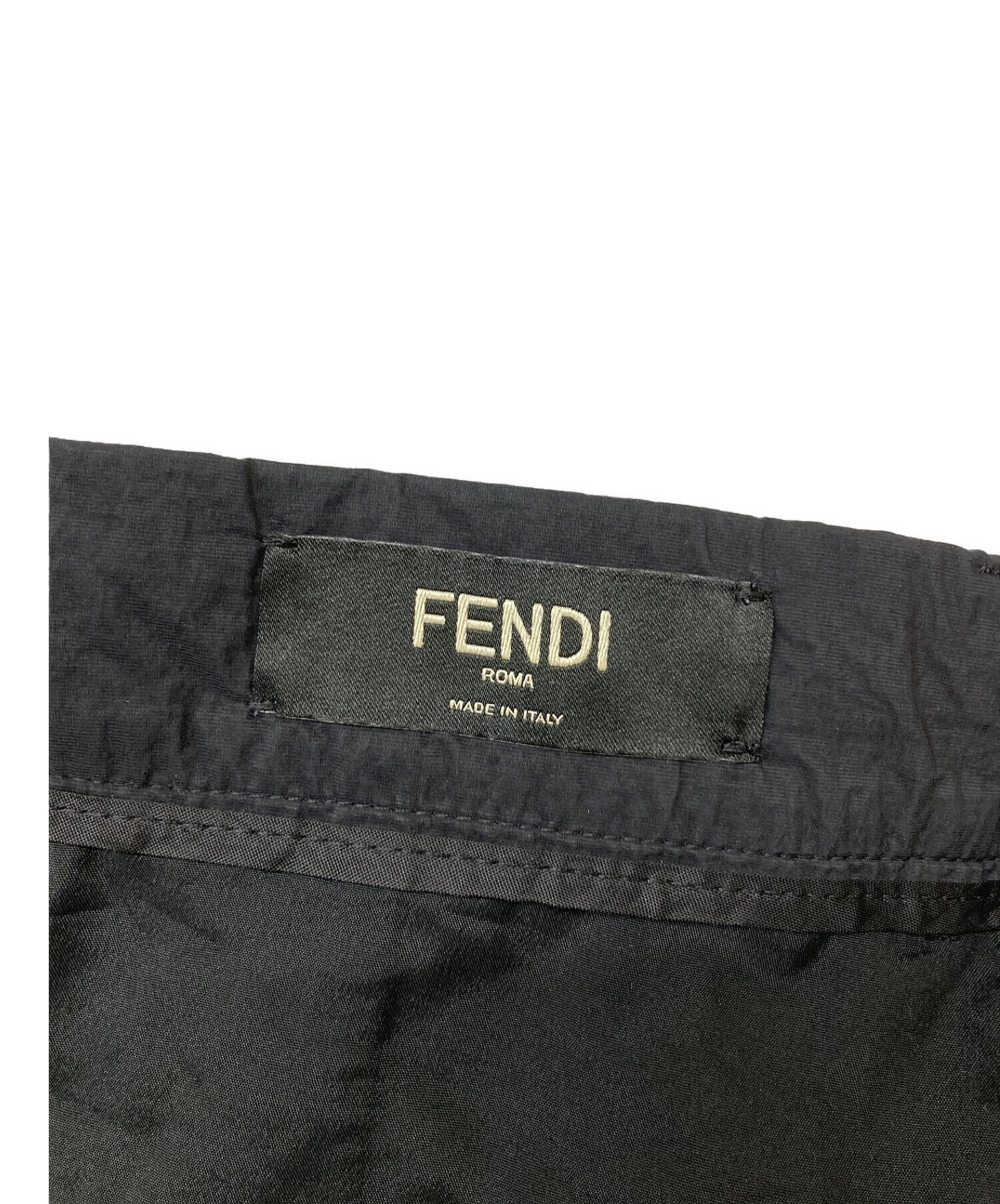 FENDI (フェンディ) ナイロンコットンパンツ ブラック サイズ:46