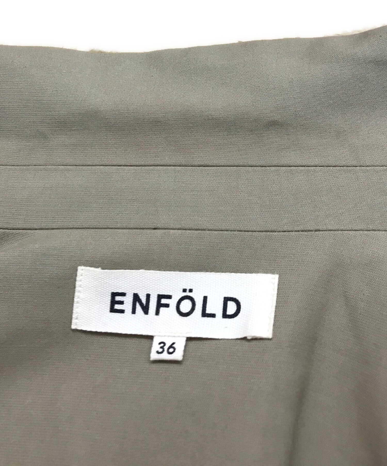 ENFOLD (エンフォルド) ダブルフェイス ダスターコート カーキ サイズ:36