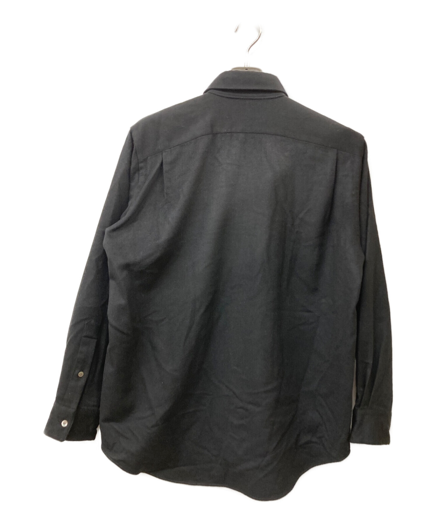 MARKAWARE (マーカウェア) CASHMERE FLY FRONT SHIRT カシミヤシャツ ブラック サイズ:2 未使用品