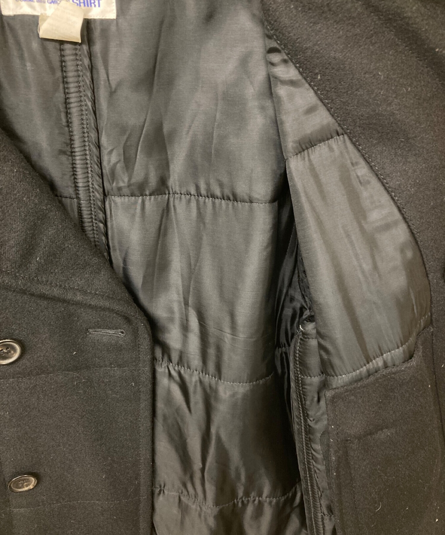 COMME des GARCONS SHIRT (コムデギャルソンシャツ) Pコート ブラック サイズ:Ｍ
