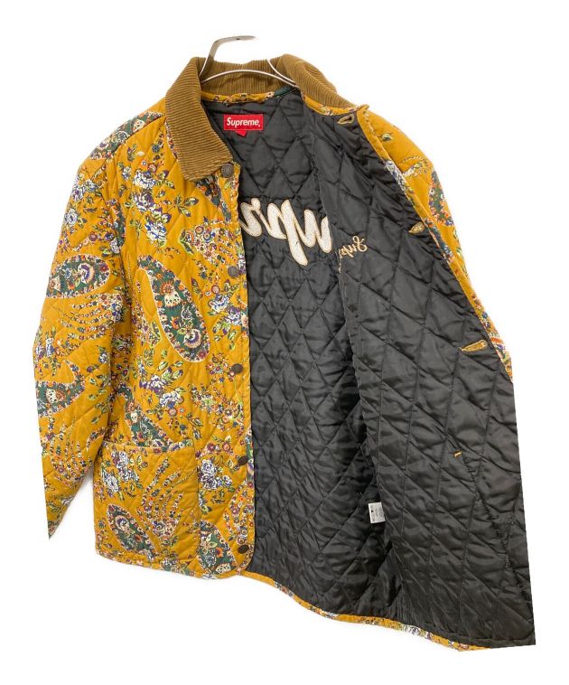 SUPREME (シュプリーム) 19AW QUILTED PAISLEY JACKET イエロー サイズ:S