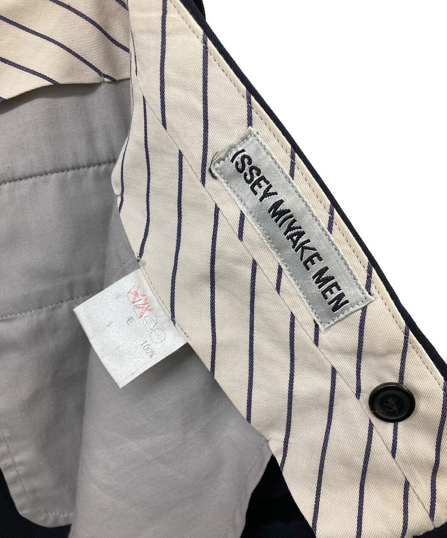 中古・古着通販】ISSEY MIYAKE MEN (イッセイミヤケメン) ワイドタックスラックス ネイビー サイズ:Ｓ｜ブランド・古着通販  トレファク公式【TREFAC FASHION】スマホサイト