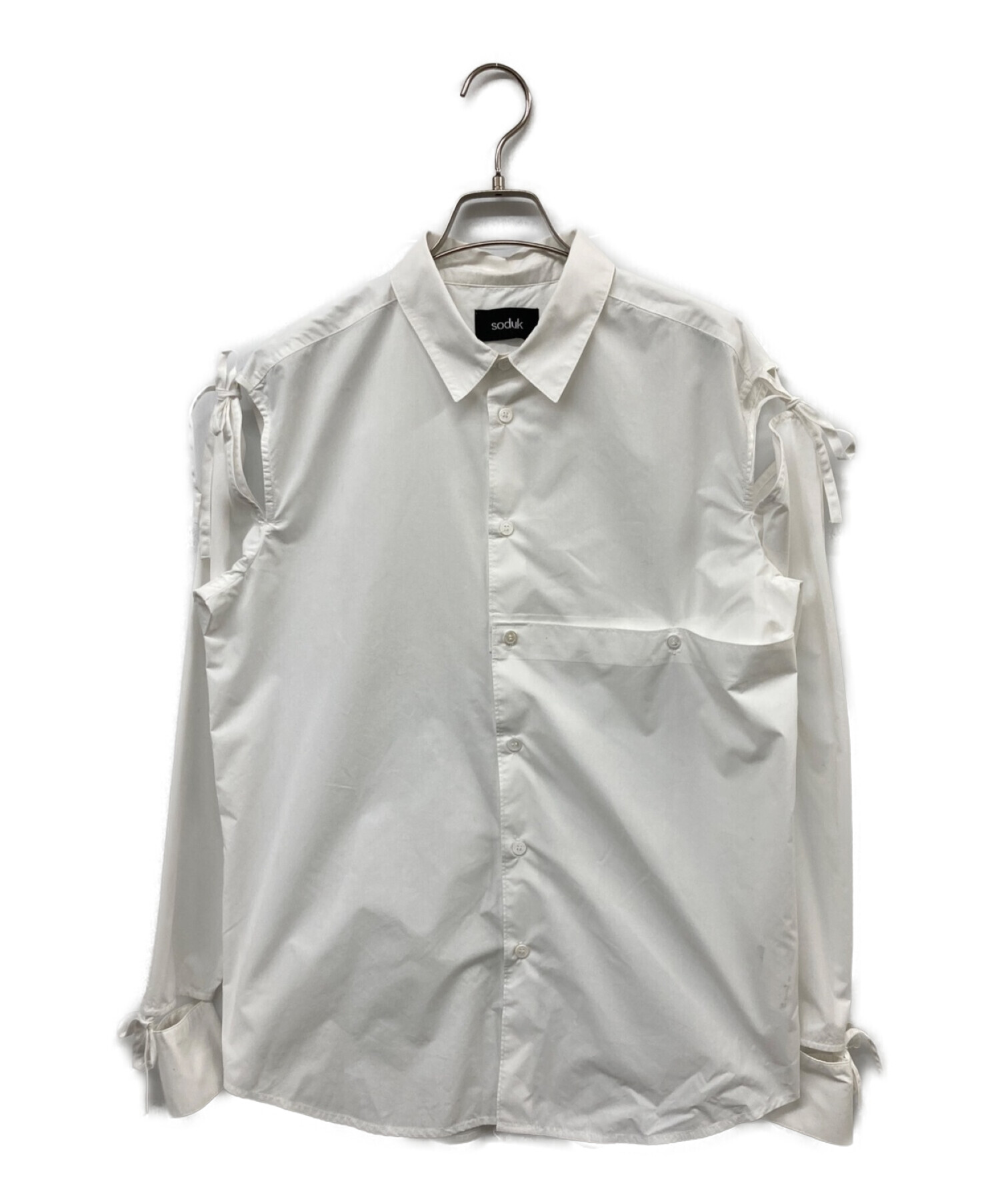 Soduk Ribbon Shirt WHITE 新品タグ付き - シャツ/ブラウス(七分/長袖)