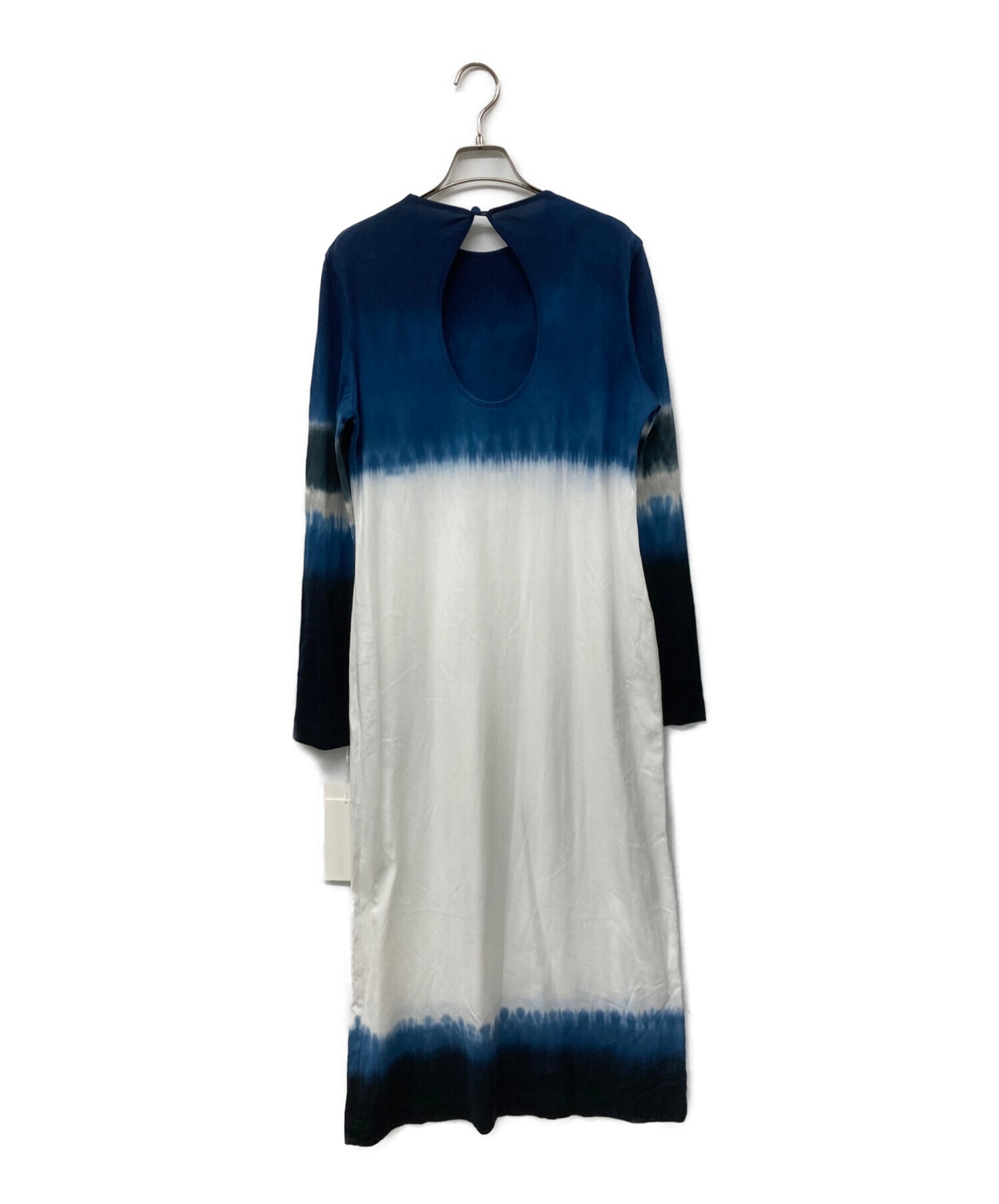 Mame Kurogouchi (マメクロゴウチ) Shibori Tie-Dyed Cotton Jersey Dress ブルー×ホワイト  サイズ:2 未使用品