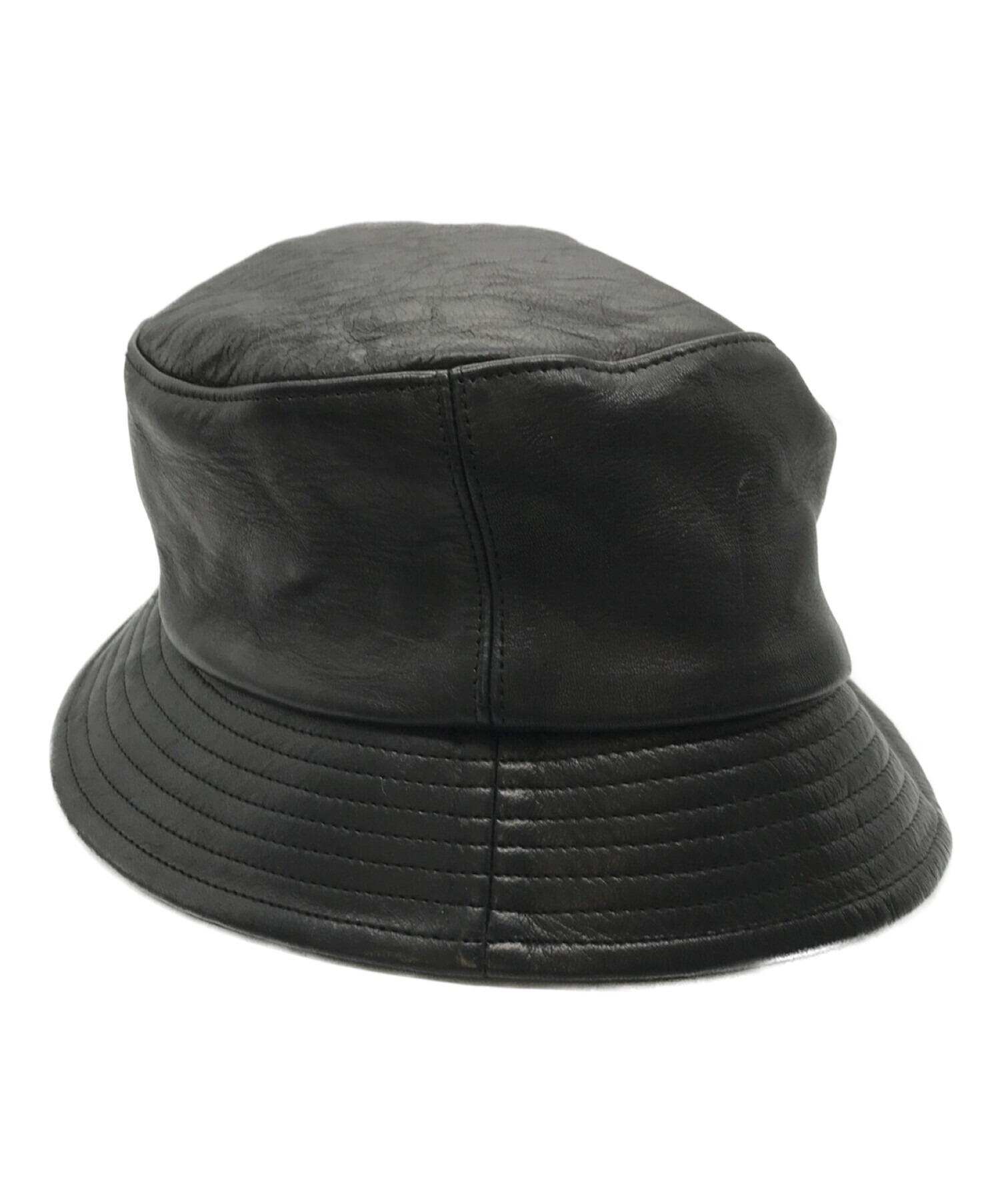 kijima takayuki (キジマタカユキ) DEER LEATHER BUCKET HAT ブラック サイズ:1