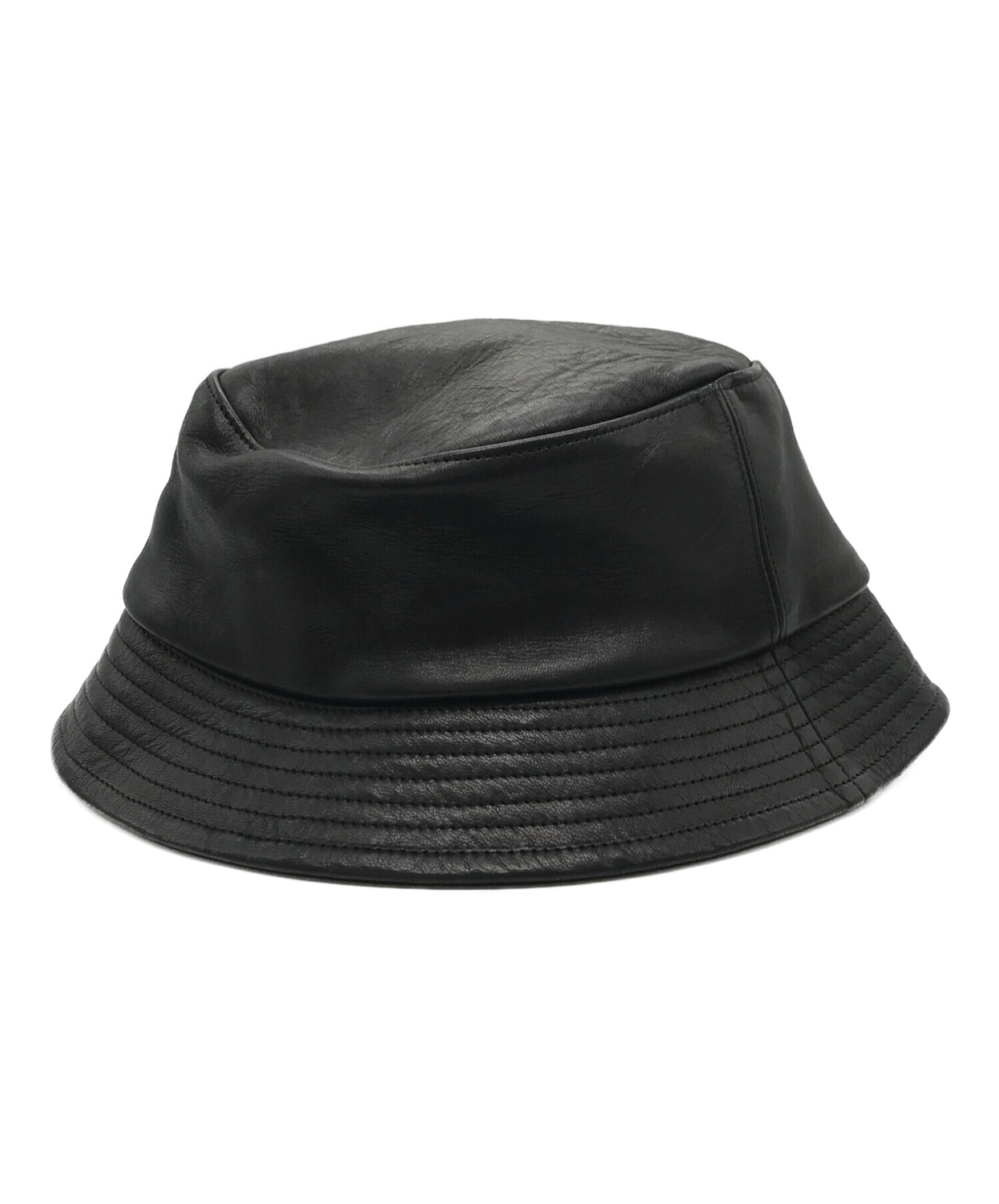 kijima takayuki (キジマタカユキ) DEER LEATHER BUCKET HAT ブラック サイズ:1