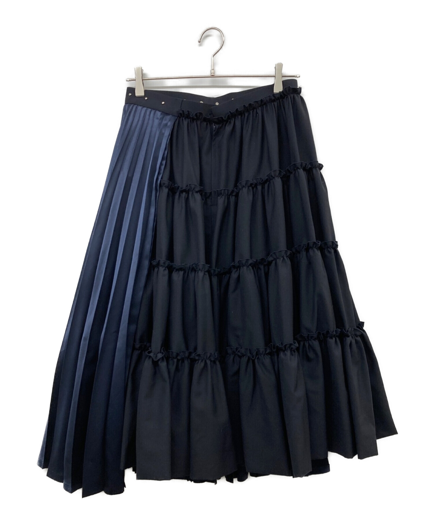 noir kei ninomiya (ノワール ケイ ニノミヤ) AD2021 デザイン切替スカート ネイビー サイズ:S