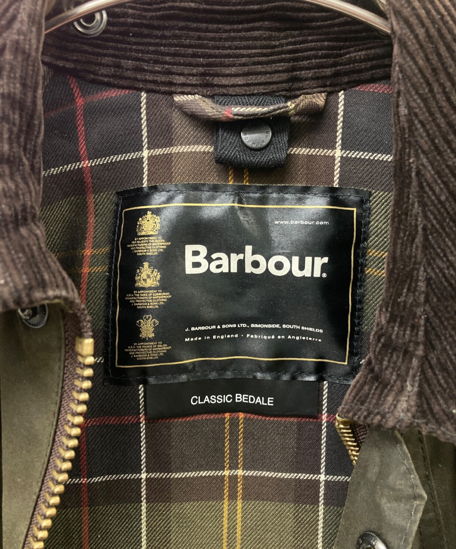 Barbour (バブアー) CLASSIC BADELE クラシックビデイルオイルドジャケット カーキ サイズ: C34