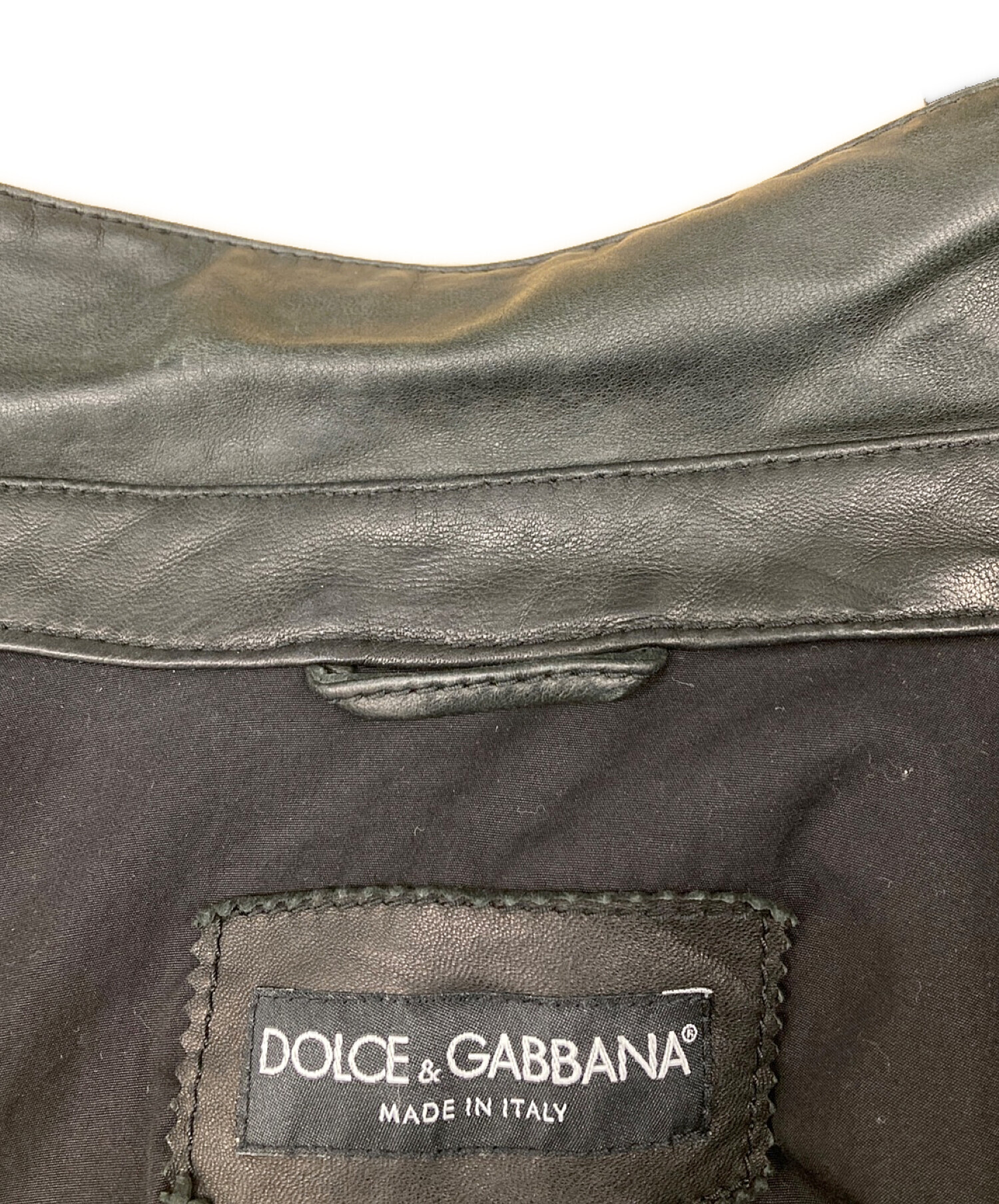 DOLCE & GABBANA (ドルチェ＆ガッバーナ) ウエスタンレザーシャツジャケット ブラック サイズ:50