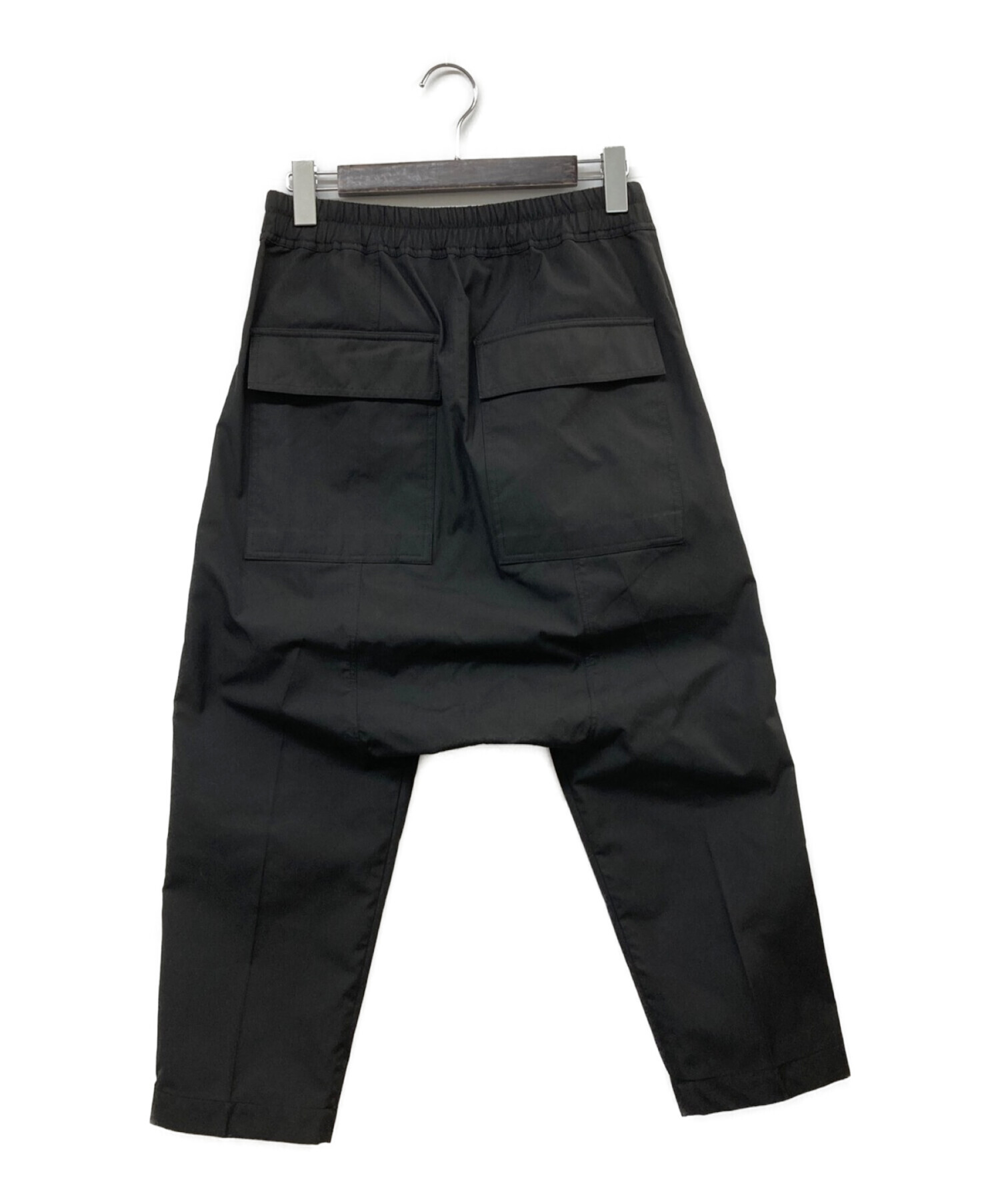 RICK OWENS (リック オウエンス) 23SS Drawstring Cropped Pants ドローストリングクロップドパンツ ブラック  サイズ:44
