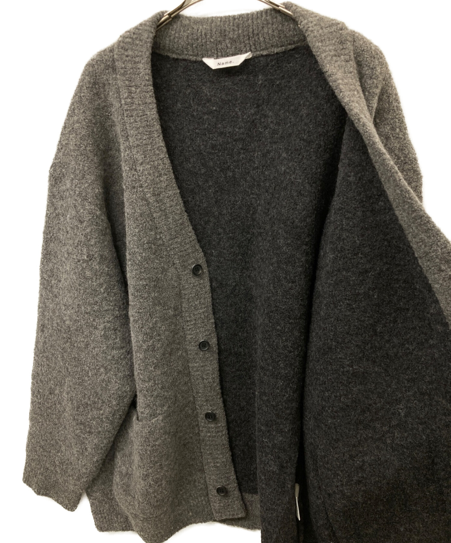 中古・古着通販】Name. (ネーム) ALPACA BOUCLE KNIT CARDIGAN グレー