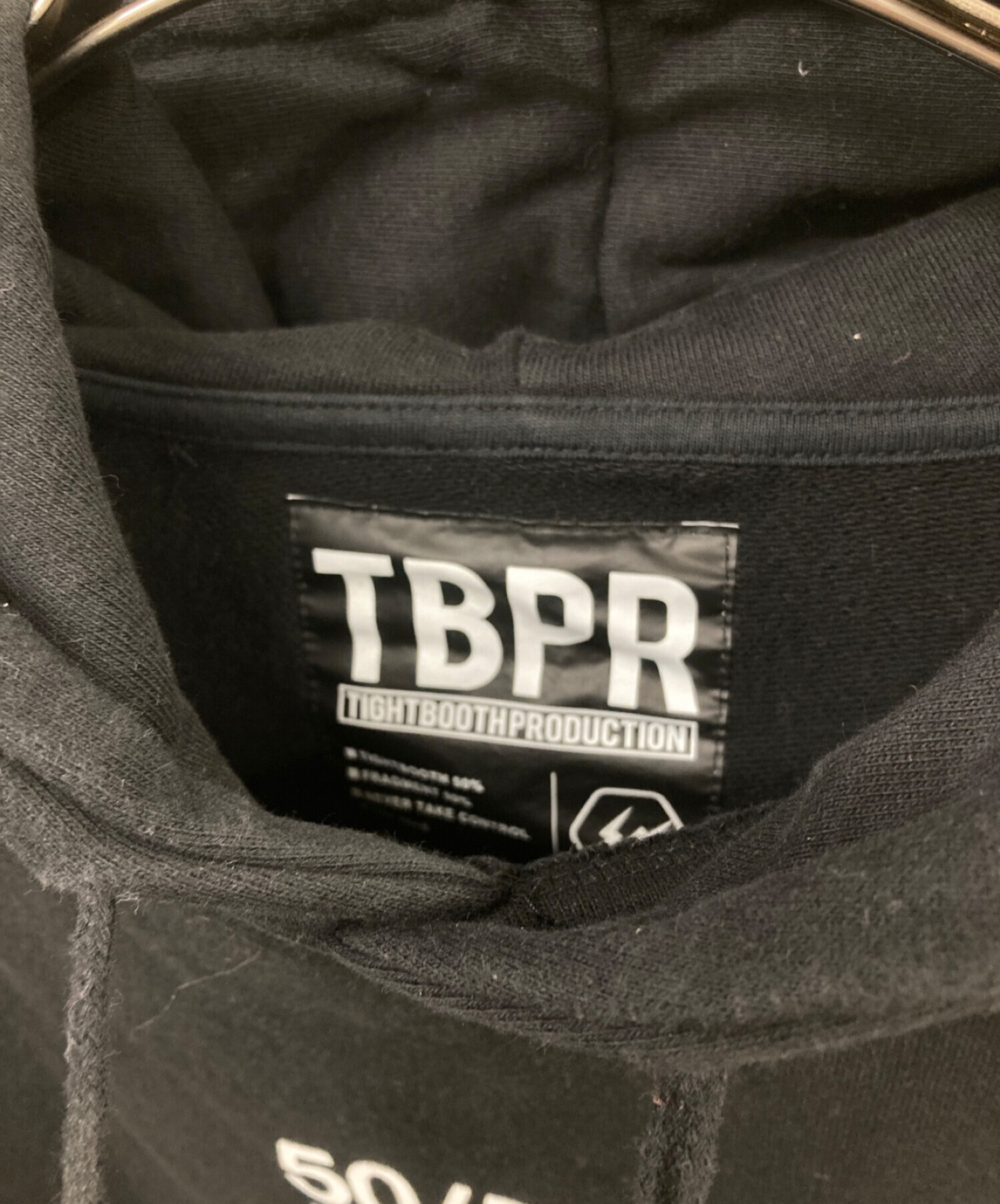 TIGHTBOOTH PRODUCTION (タイトブースプロダクション) FRAGMENT DESIGN (フラグメント デザイン) 50-50  HOODIE ブラック サイズ:Ｌ