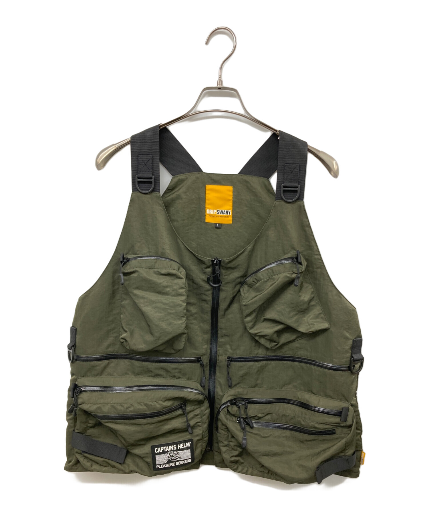 GRIP SWANY (グリップスワニー) CAPTAINS HELM (キャプテンズヘルム) FISHING/CAMPING WATER-PROOF  VEST カーキ サイズ:L