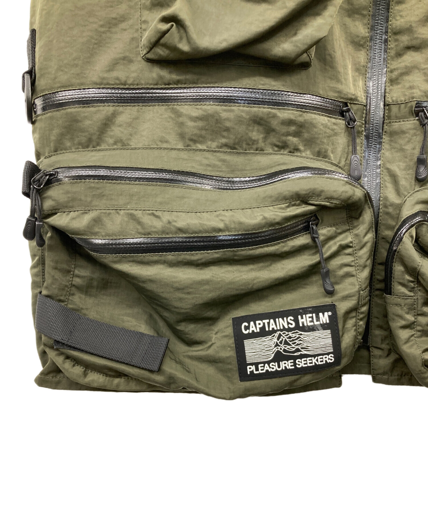 GRIP SWANY (グリップスワニー) CAPTAINS HELM (キャプテンズヘルム) FISHING/CAMPING WATER-PROOF  VEST カーキ サイズ:L