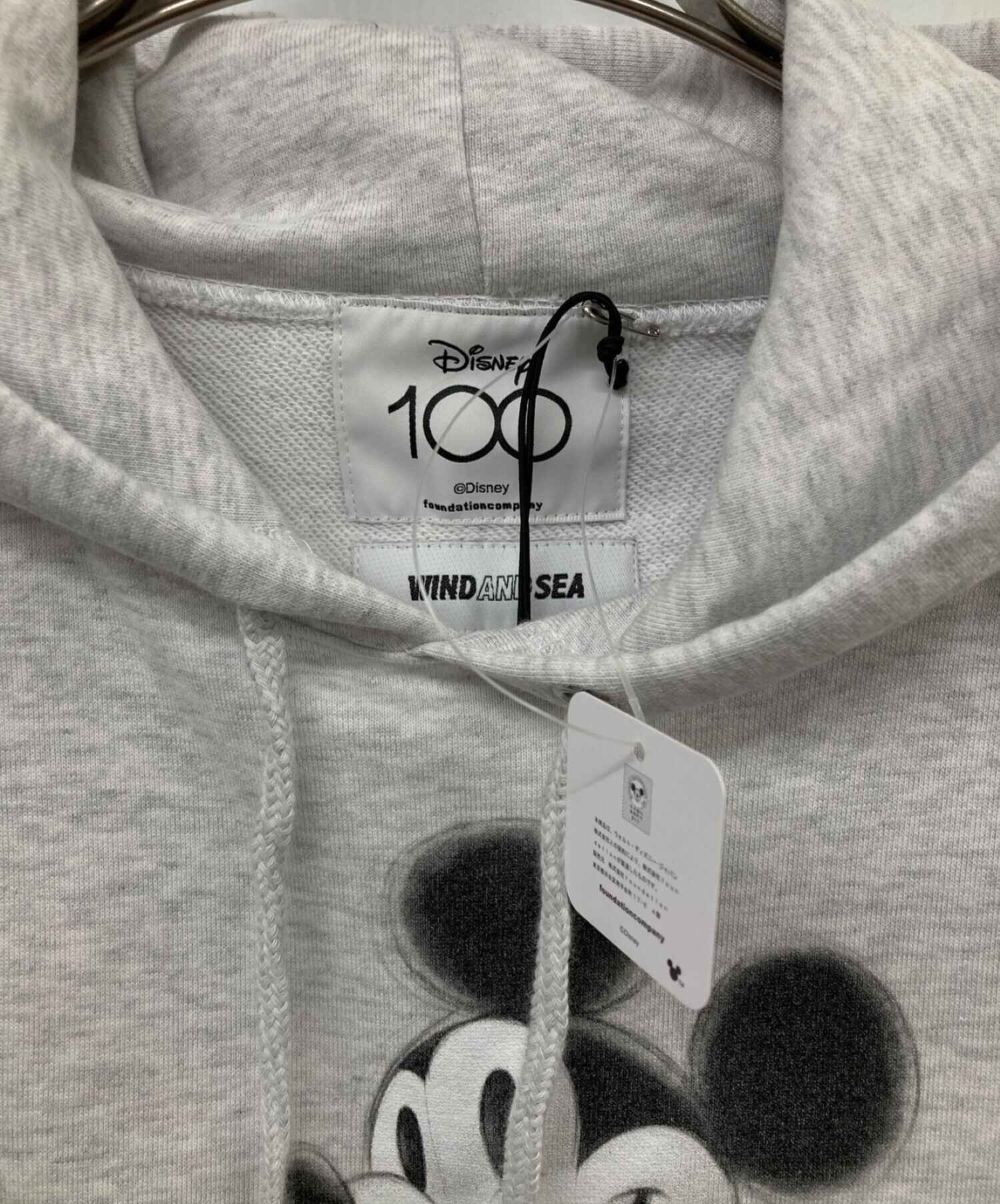 WIND AND SEA (ウィンダンシー) DISNEY (ディズニー) MICKEY MOUSE HOODIE グレー サイズ:ＸＬ 未使用品