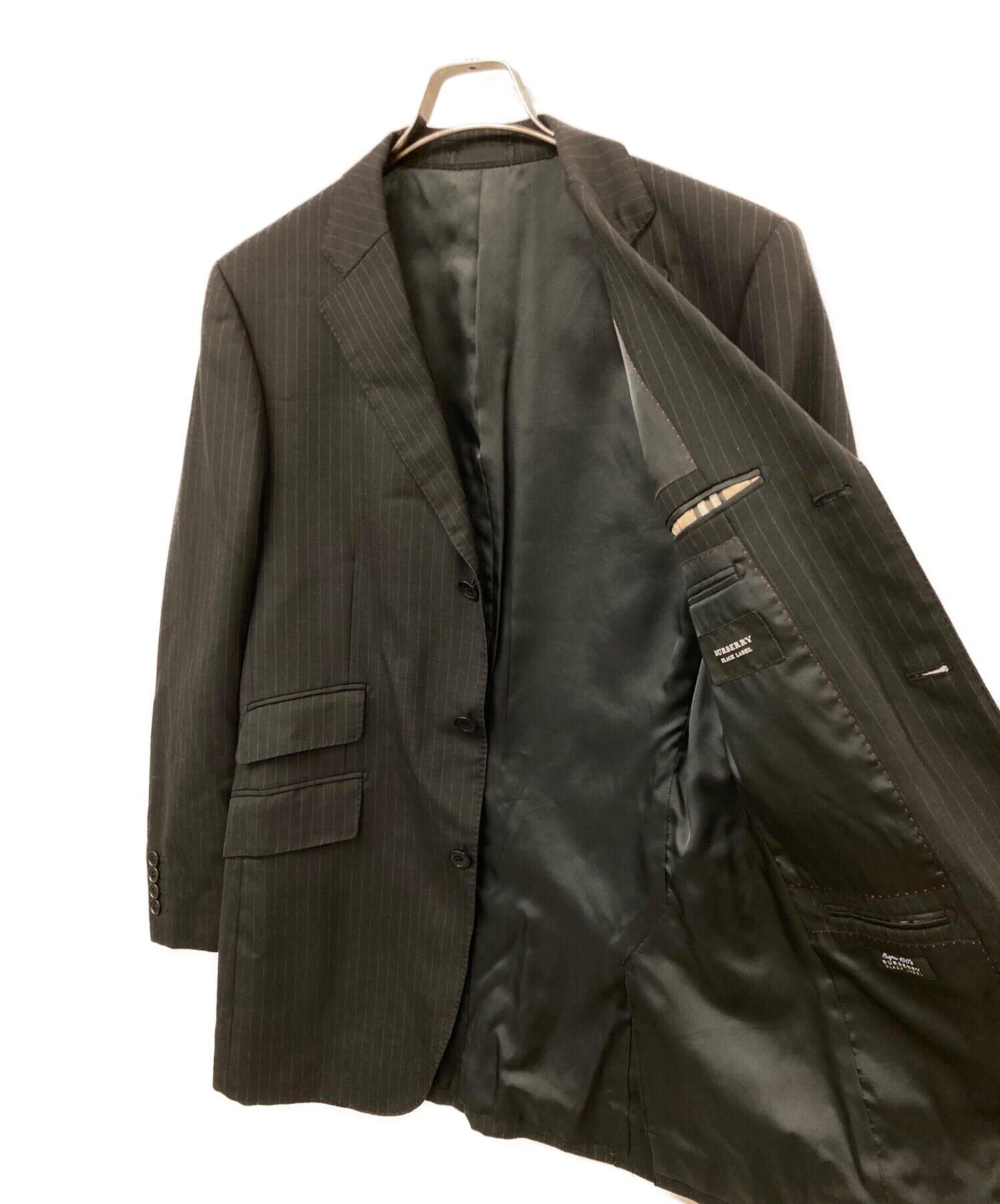 中古・古着通販】BURBERRY BLACK LABEL (バーバリーブラックレーベル) 3ピースセットアップスーツ ブラック サイズ:40｜ブランド・古着通販  トレファク公式【TREFAC FASHION】スマホサイト