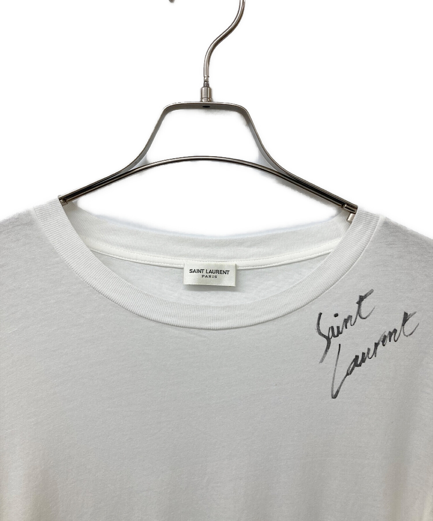 中古・古着通販】Saint Laurent Paris (サンローランパリ) ロゴTシャツ ホワイト サイズ:XS｜ブランド・古着通販  トレファク公式【TREFAC FASHION】スマホサイト