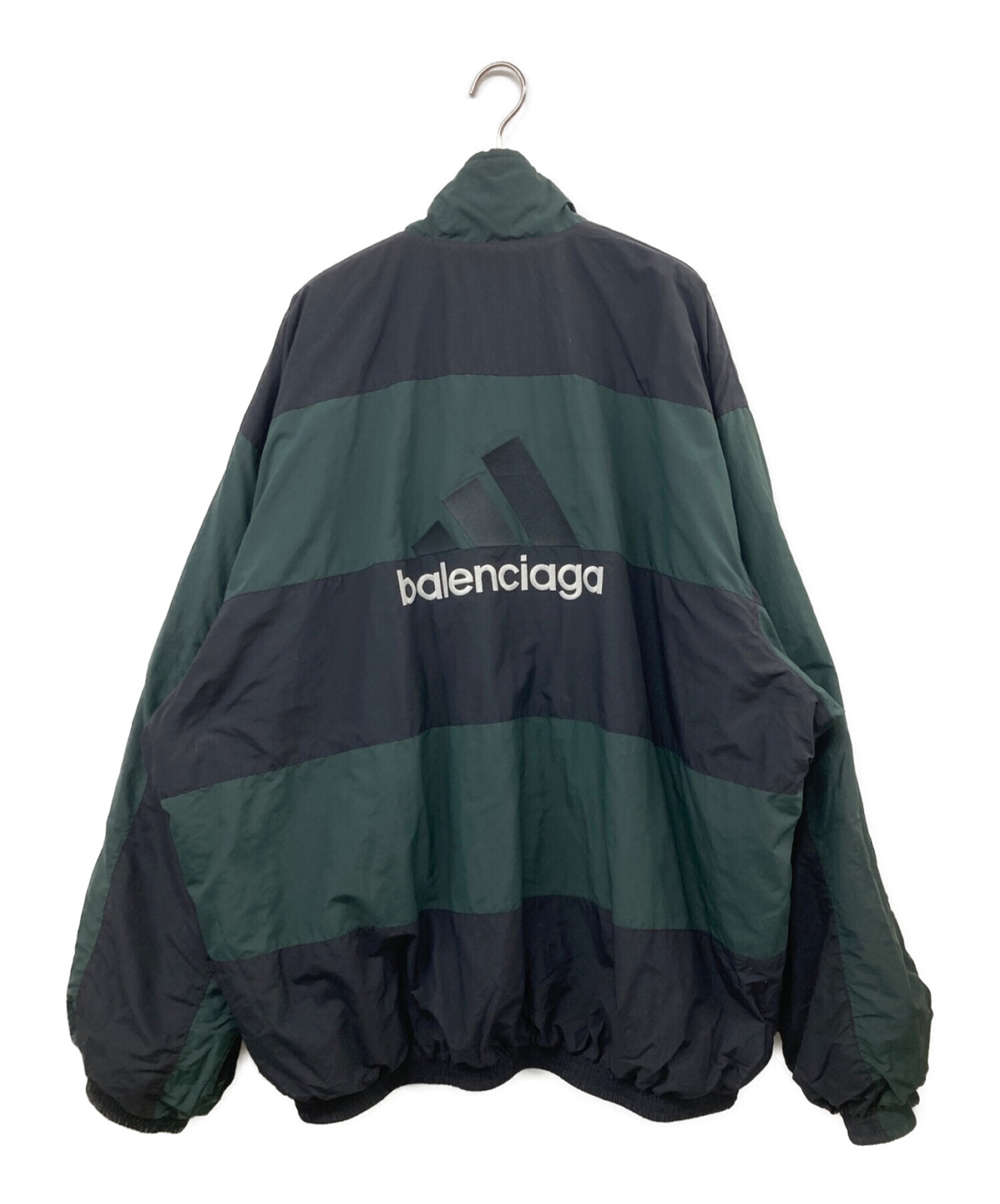 BALENCIAGA (バレンシアガ) adidas (アディダス) リバーシブルオーバーサイズジャケット ブラック×グリーン サイズ:4