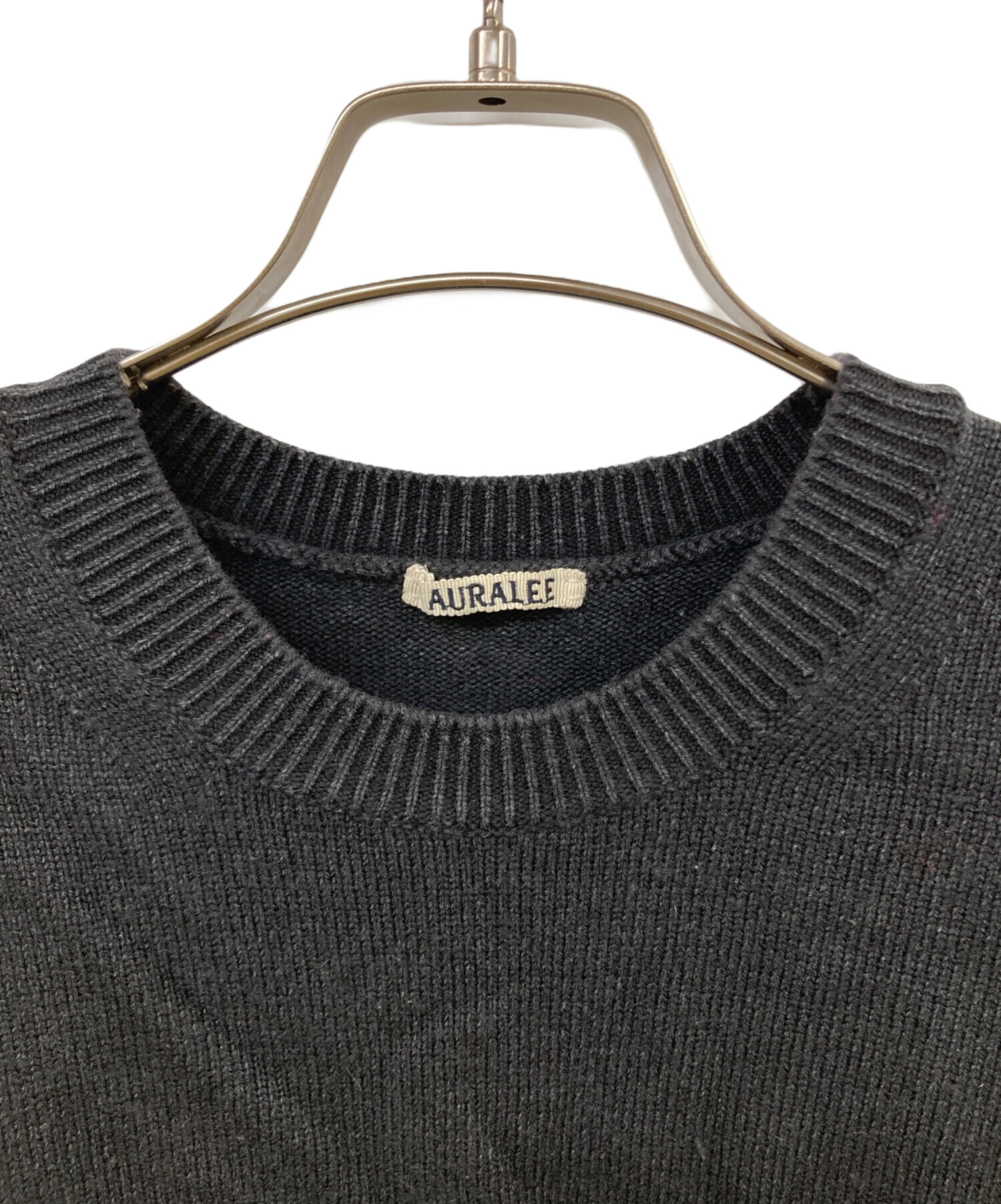 AURALEE (オーラリー) 21AW FRENCH MERINO STONE WASHED KNIT P/O グレー サイズ:4