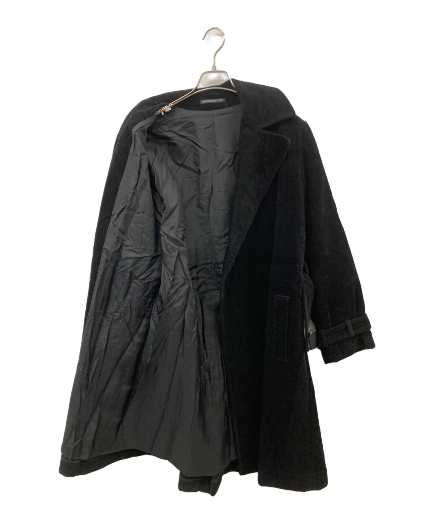 中古・古着通販】yohji yamamoto+noir (ヨウジヤマモトプリュスノアール) コーデュロイトレンチコート ブラック サイズ:1｜ブランド・ 古着通販 トレファク公式【TREFAC FASHION】スマホサイト