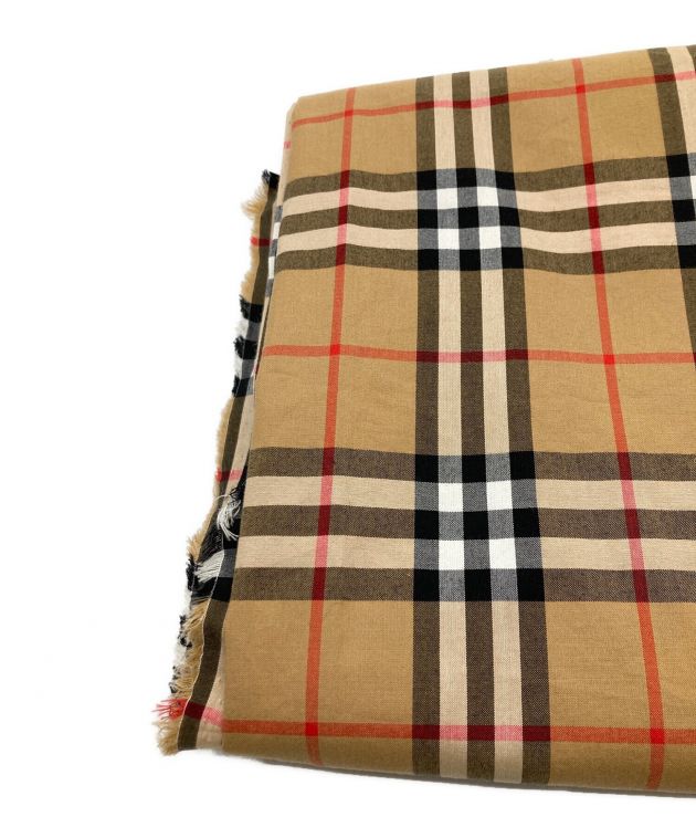 BURBERRY (バーバリー) COMME des GARCONS (コムデギャルソン) メッセージプリントノヴァチェックスカーフ ベージュ