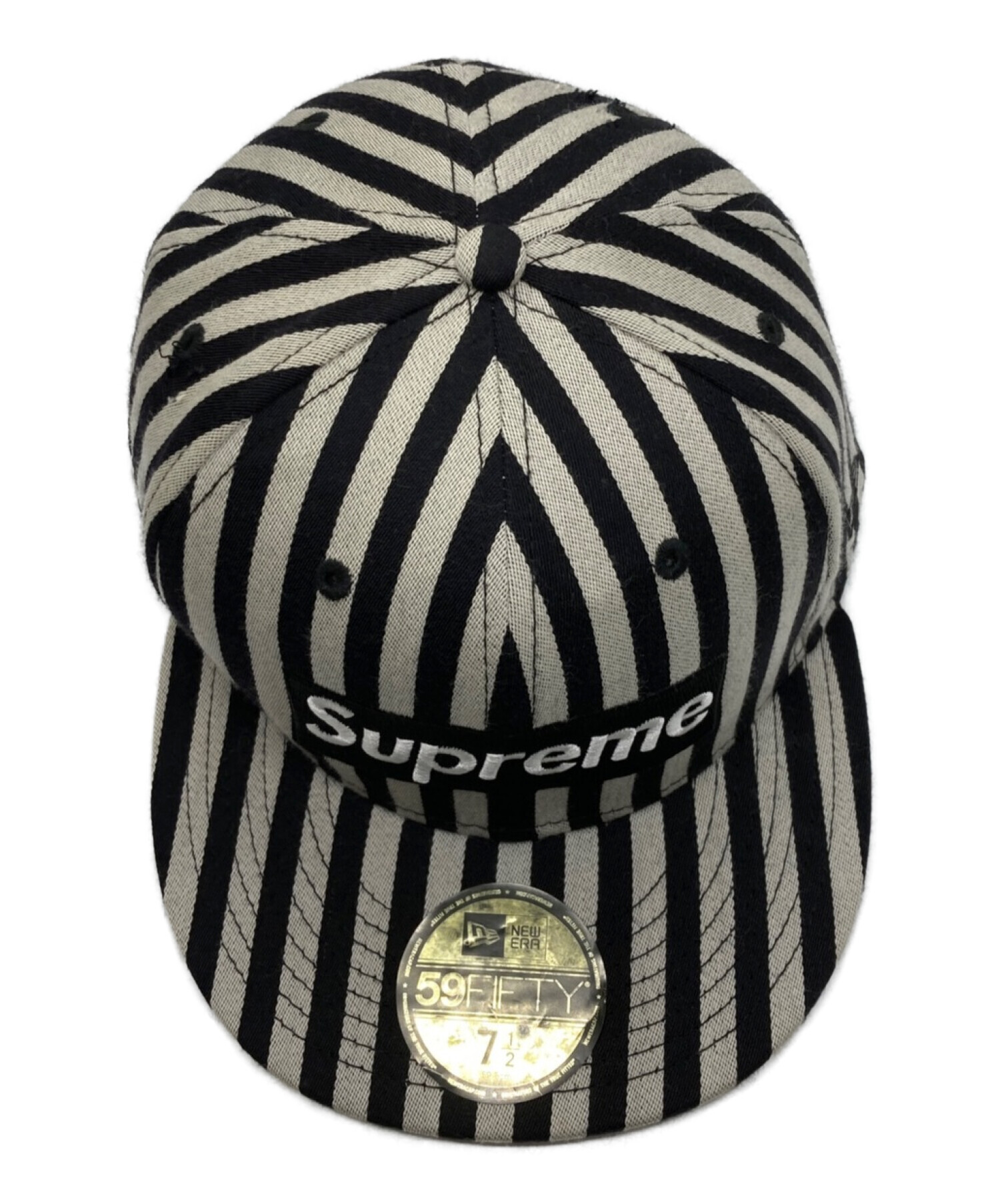 中古・古着通販】SUPREME (シュプリーム) New Era (ニューエラ) Striped Box Logo グレー×ブラック サイズ:7/  1/2｜ブランド・古着通販 トレファク公式【TREFAC FASHION】スマホサイト