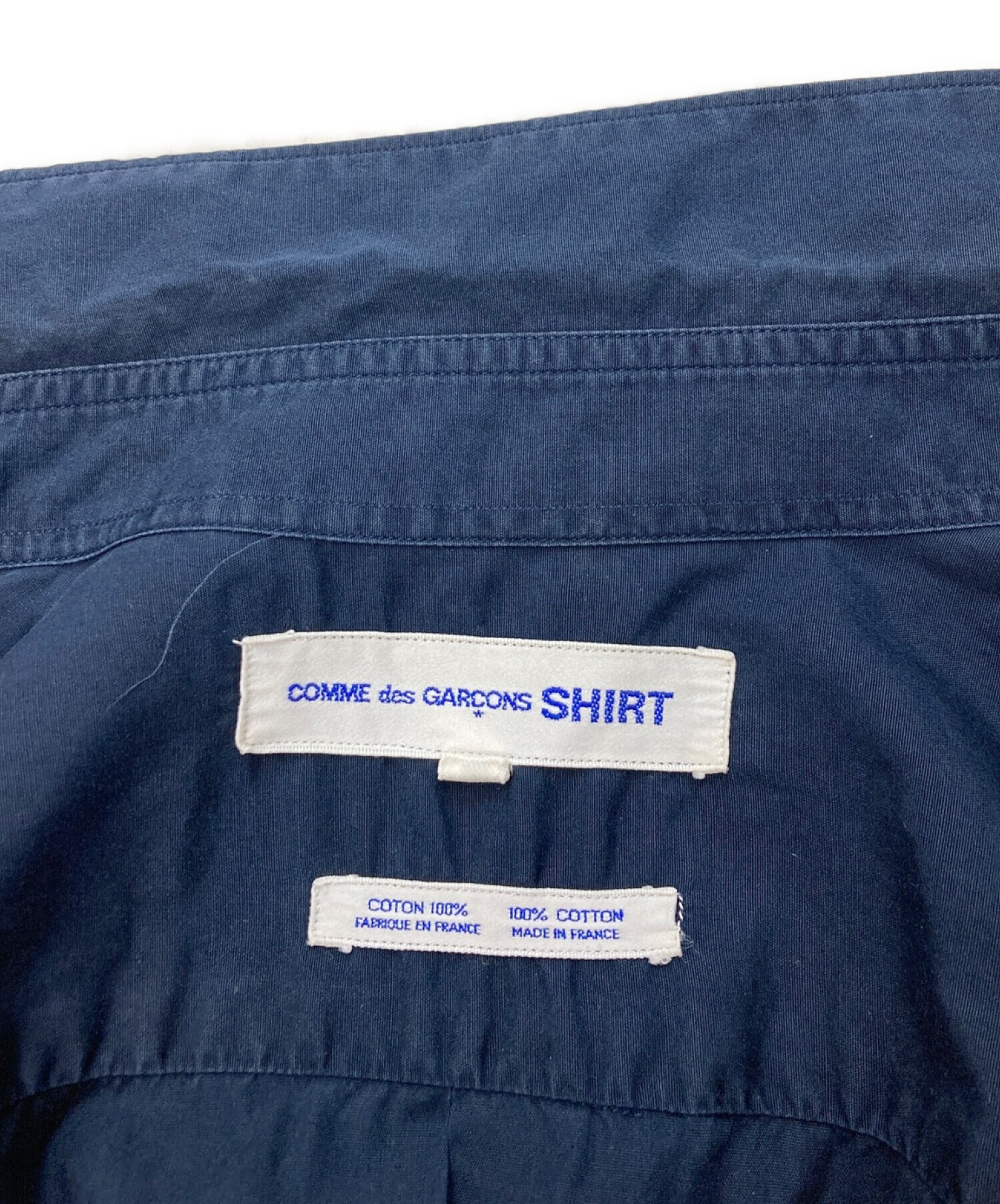 COMME des GARCONS SHIRT (コムデギャルソンシャツ) 80`s アーカイブギャザーシャツ ネイビー サイズ:M