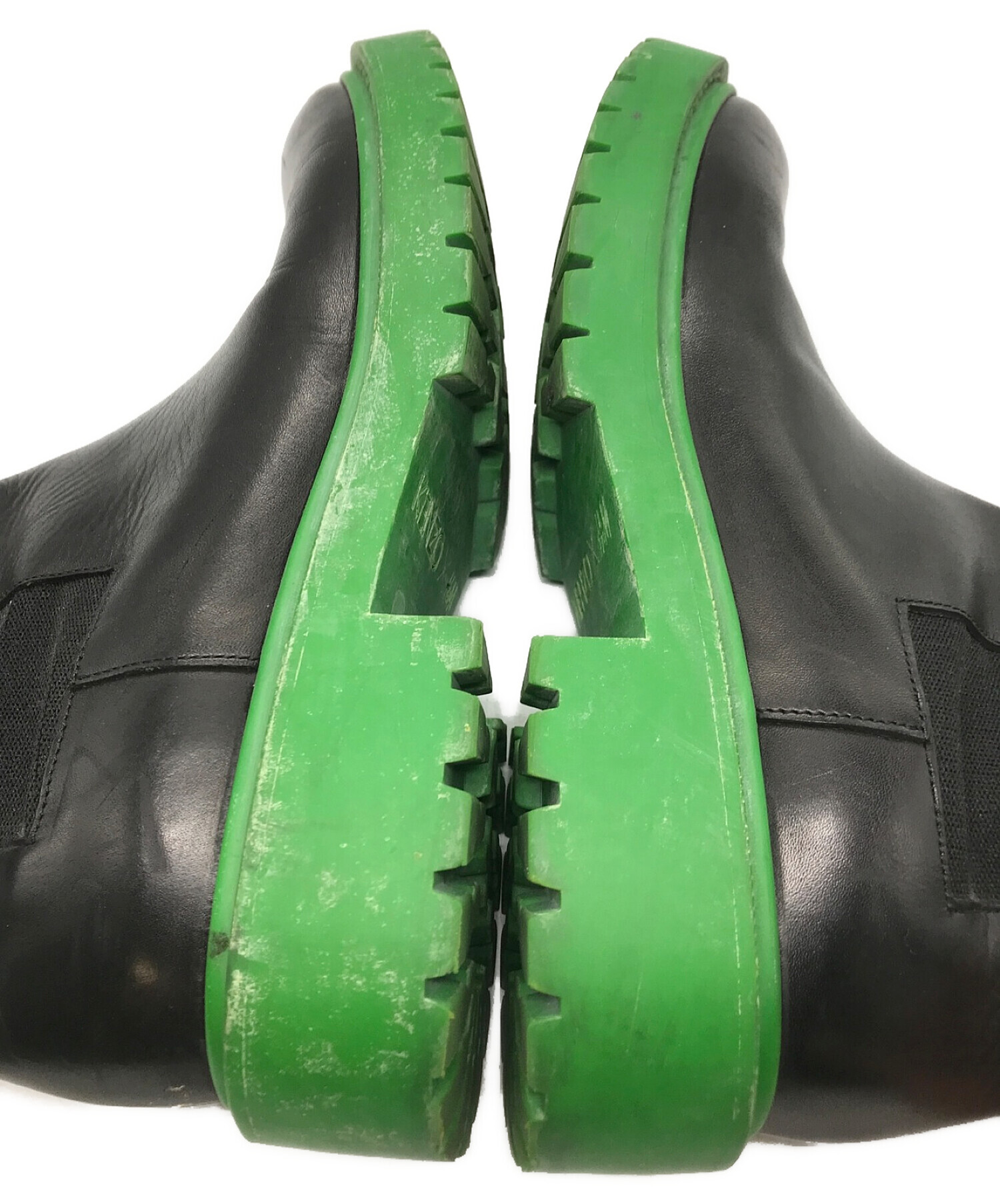 美品 KENZO ×H＆M ブーツ サイドゴア ケンゾー US10.5 黒緑 - ファッション