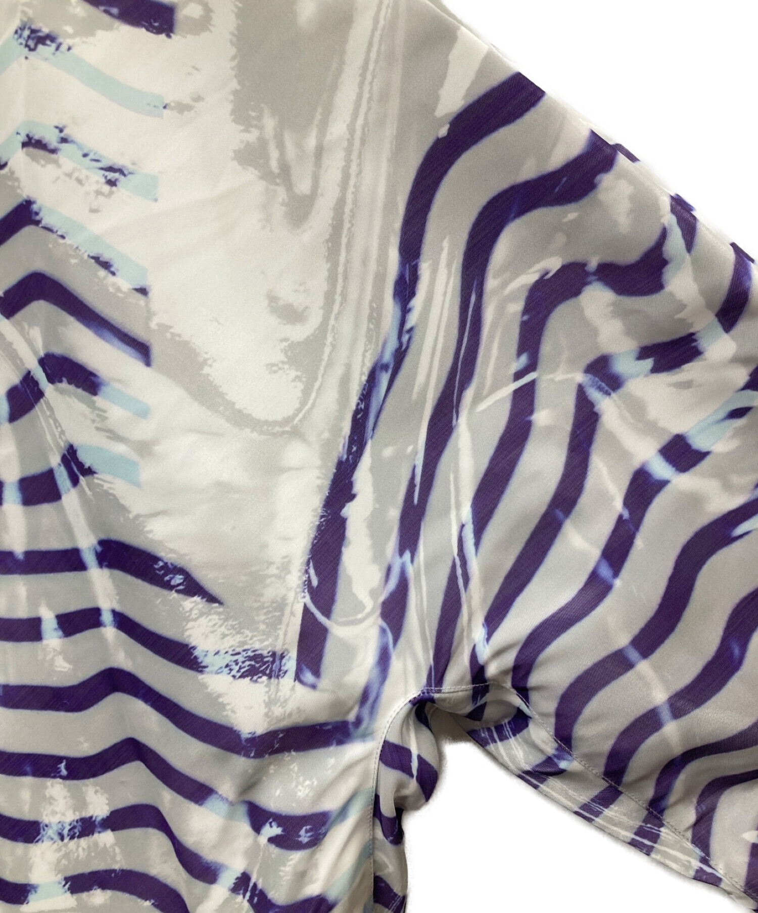 doublet (ダブレット) 23SS MIRAGE PRINTED BASQUE SHIRT パープル×ホワイト サイズ:M