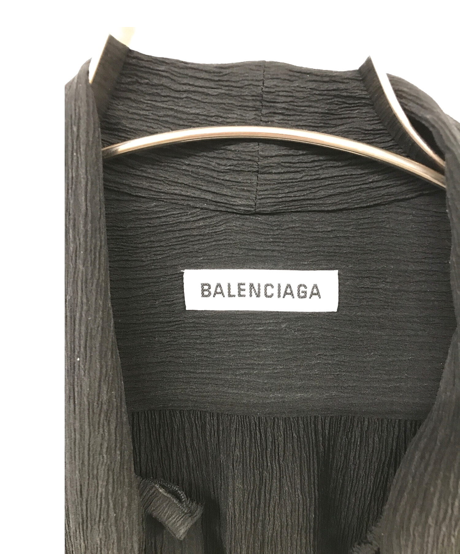 BALENCIAGA (バレンシアガ) シルクボウタイブラウス ブラック サイズ:34