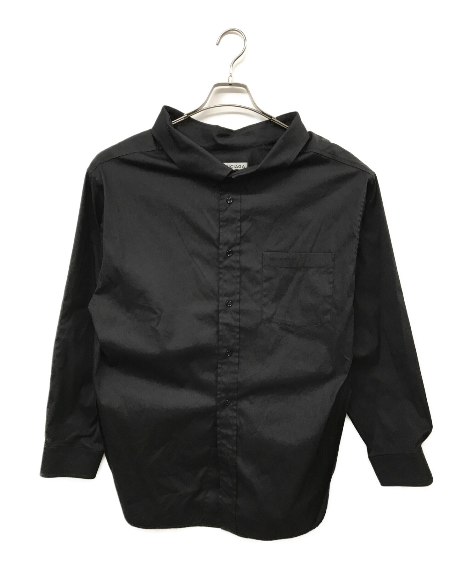 BALENCIAGA (バレンシアガ) スウィングカラーシャツ ブラック サイズ:38