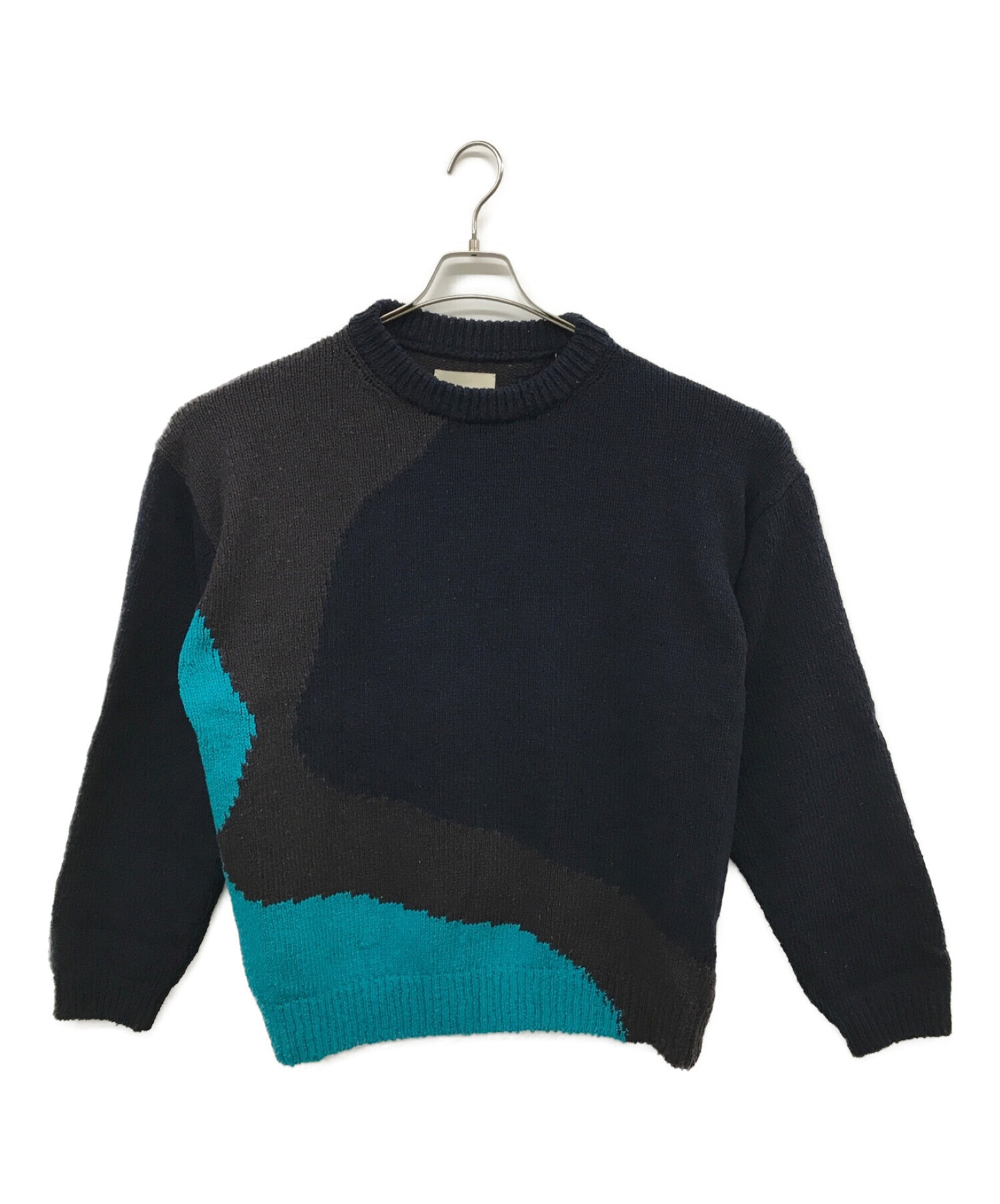 中古・古着通販】YOKE (ヨーク) Intarsia Cotton Sweater ネイビー