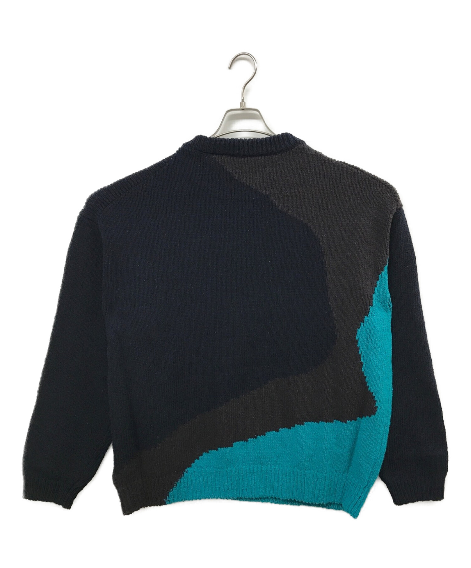 YOKE (ヨーク) Intarsia Cotton Sweater ネイビー サイズ:2