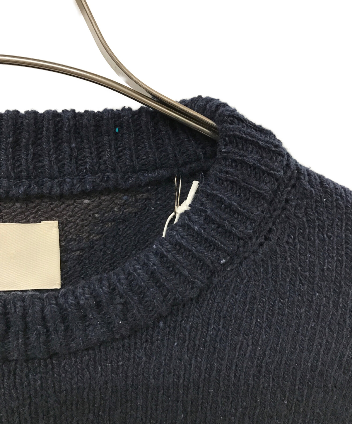 YOKE (ヨーク) Intarsia Cotton Sweater ネイビー サイズ:2