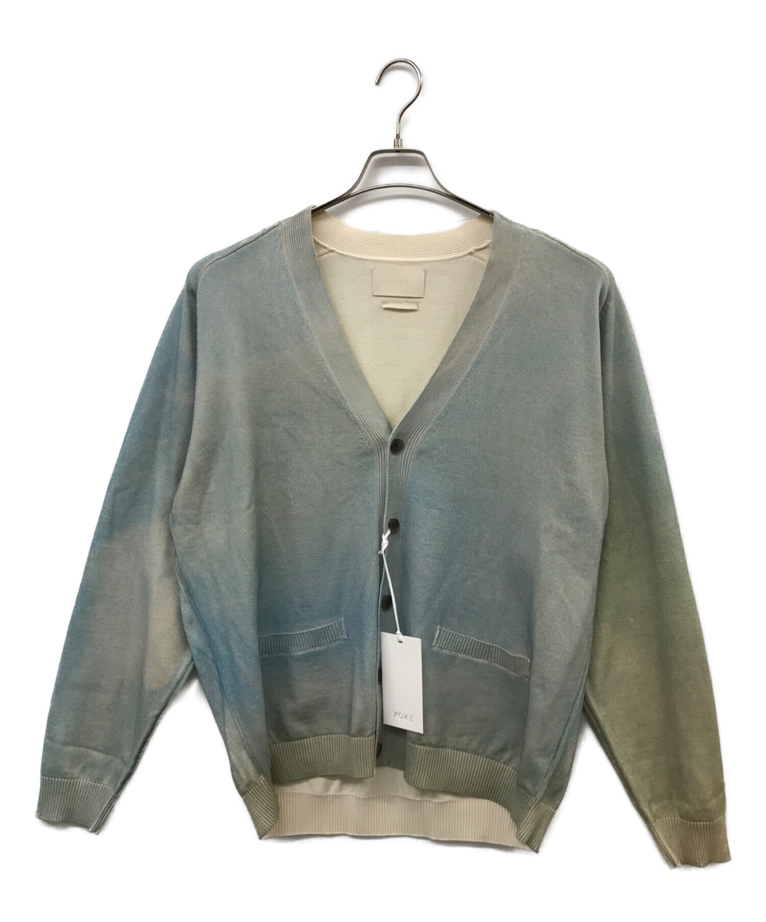 YOKE (ヨーク) GRADATION PRINTED CARDIGAN ブルー サイズ:2