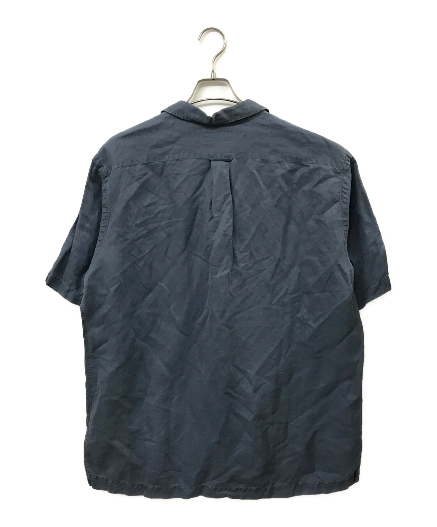 POLO RALPH LAUREN (ポロ・ラルフローレン) CALDWELL シルクリネンオープンカラーシャツ ネイビー サイズ:Ｌ