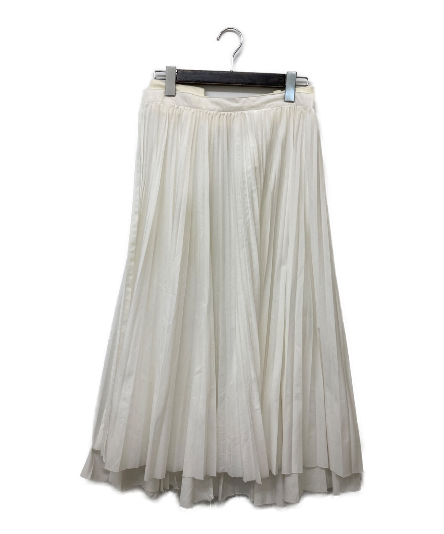 sacai (サカイ) Cotton Poplin Pleated Skirt コットンポプリンプリーツスカート ホワイト サイズ:3