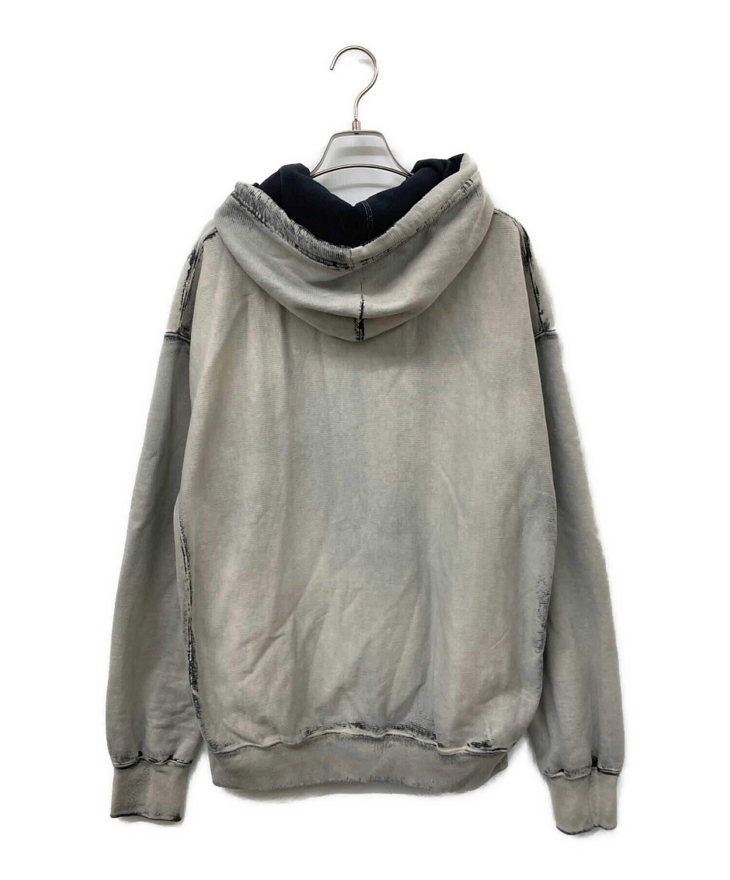 24SS JOHN LAWRENCE SULLIVAN (ジョンローレンスサリバン) Bleached sweat hoodie  ブリーチスウェットフーディ グレー サイズ:Ｓ 未使用品