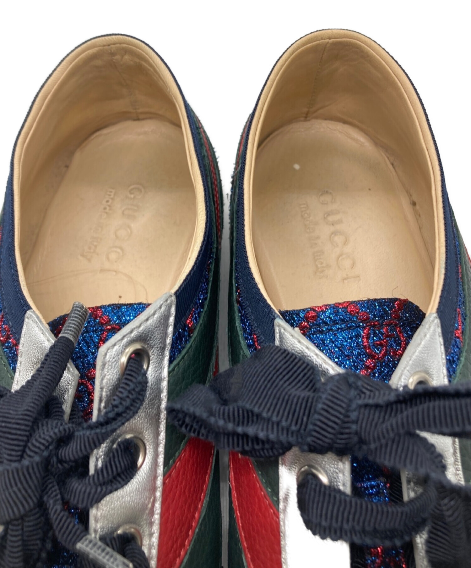 中古・古着通販】GUCCI (グッチ) Falacer Lurex GGラメロゴスニーカー 