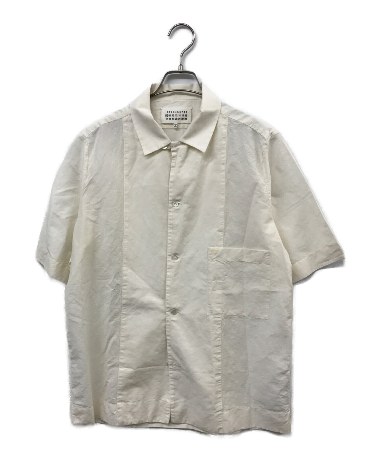 Maison Margiela 10 (メゾンマルジェラ 10) Maison Margiela 10 Lounge Shirt ホワイト×ベージュ  サイズ:40