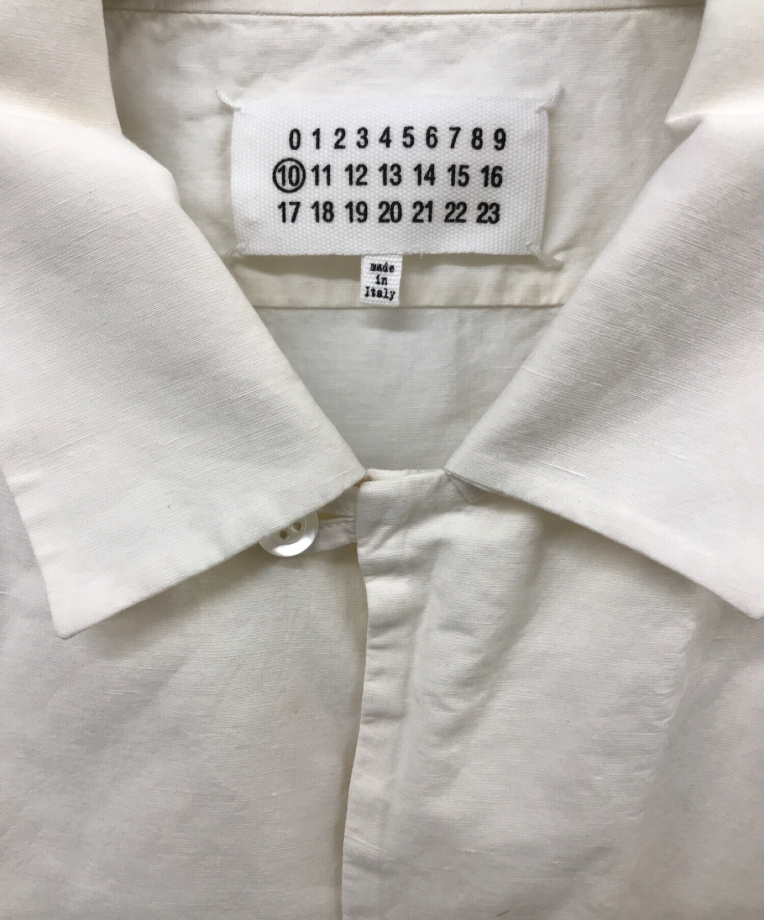 Maison Margiela 10 (メゾンマルジェラ 10) Maison Margiela 10 Lounge Shirt ホワイト×ベージュ  サイズ:40