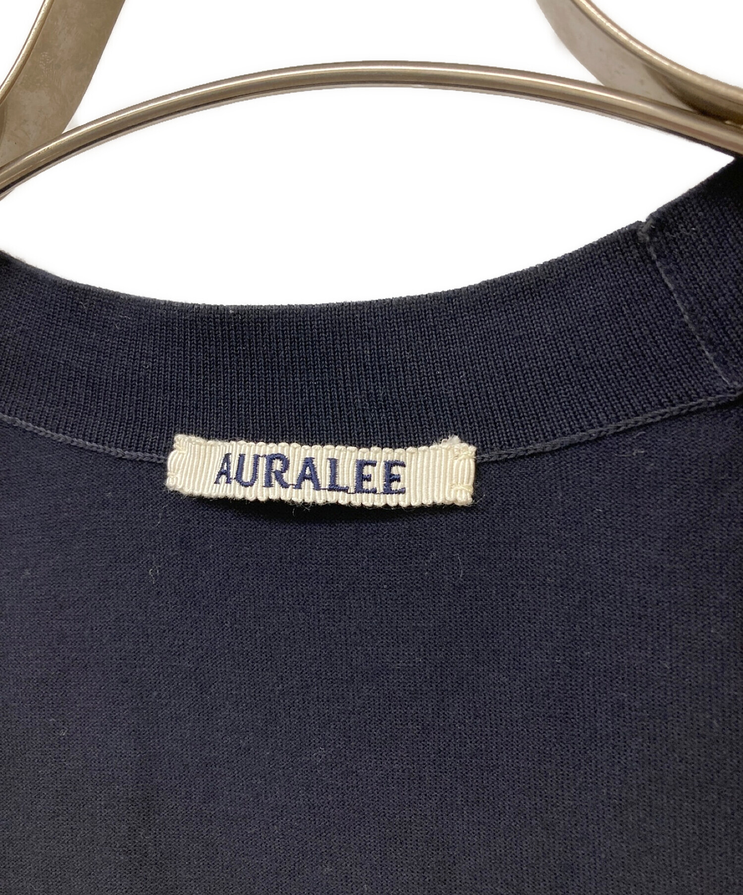 AURALEE (オーラリー) SUPER HIGH GAUGE COTTON KNIT CARDIGAN  スーパーハイゲージコットンニットカーディガン ネイビー サイズ:3