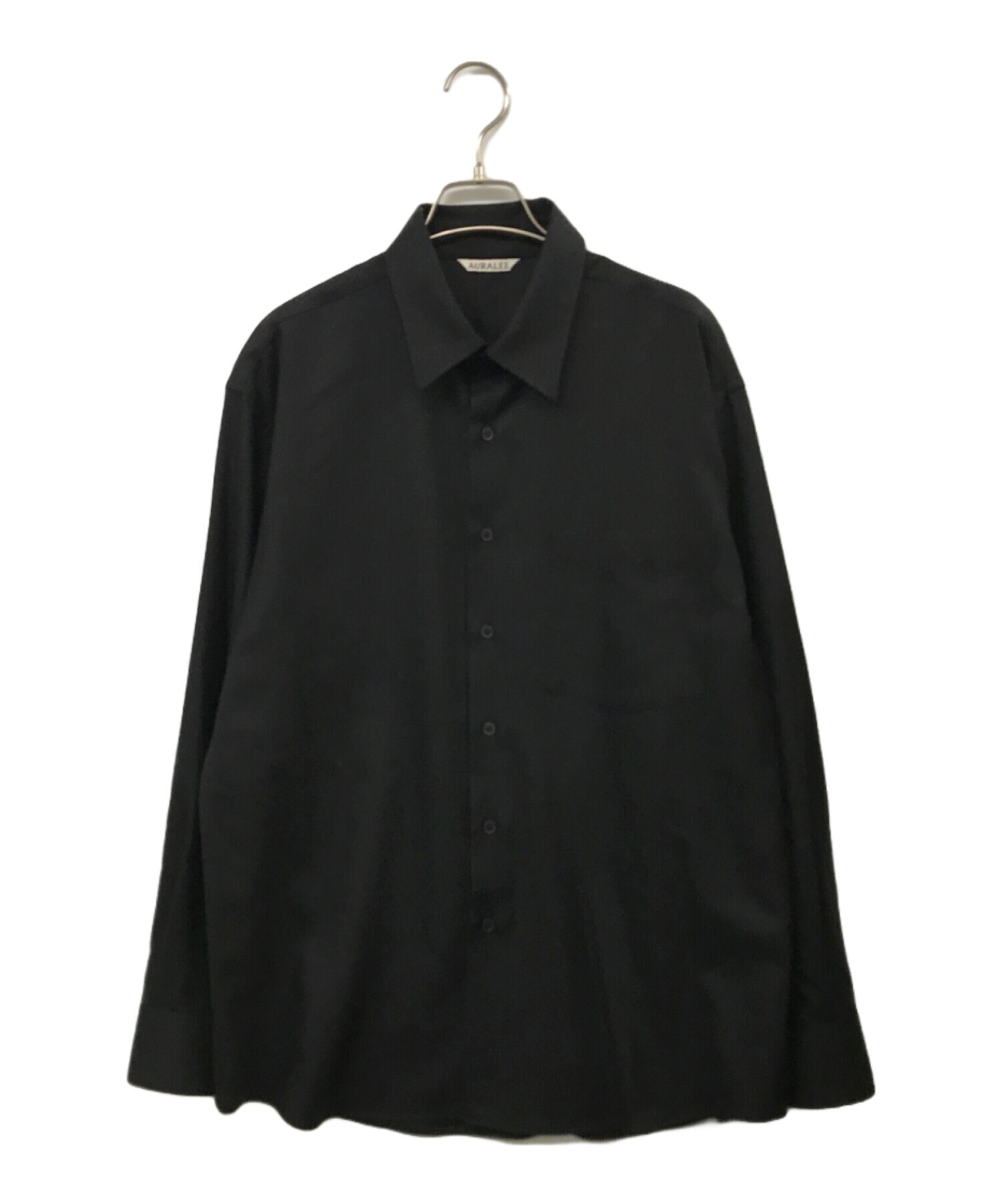 AURALEE スーパーライトウールシャツ　ブラック身幅66cm