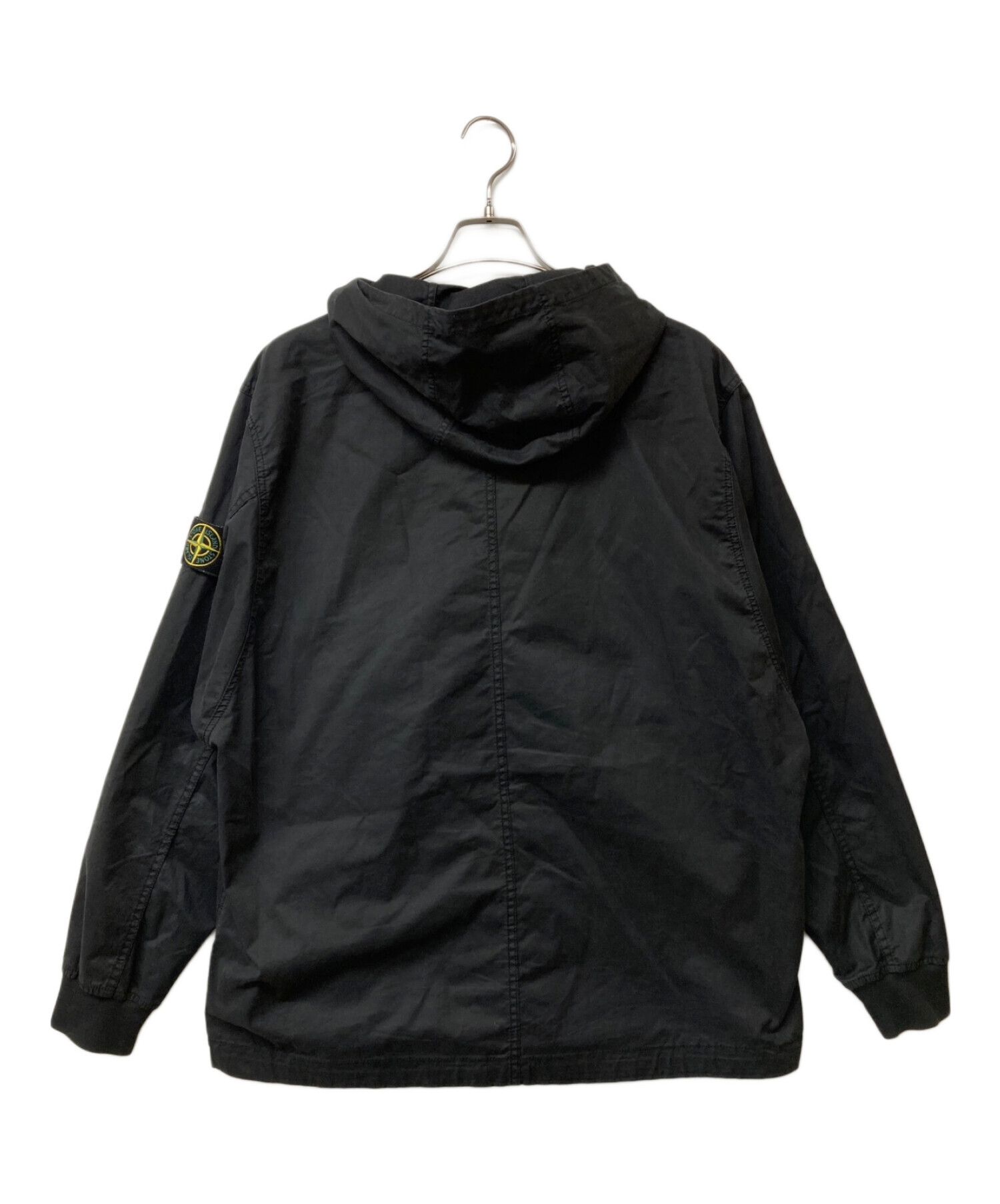 STONE ISLAND (ストーンアイランド) logo-patch hooded jacket ロゴパッチフードジャケット ブラック サイズ:L