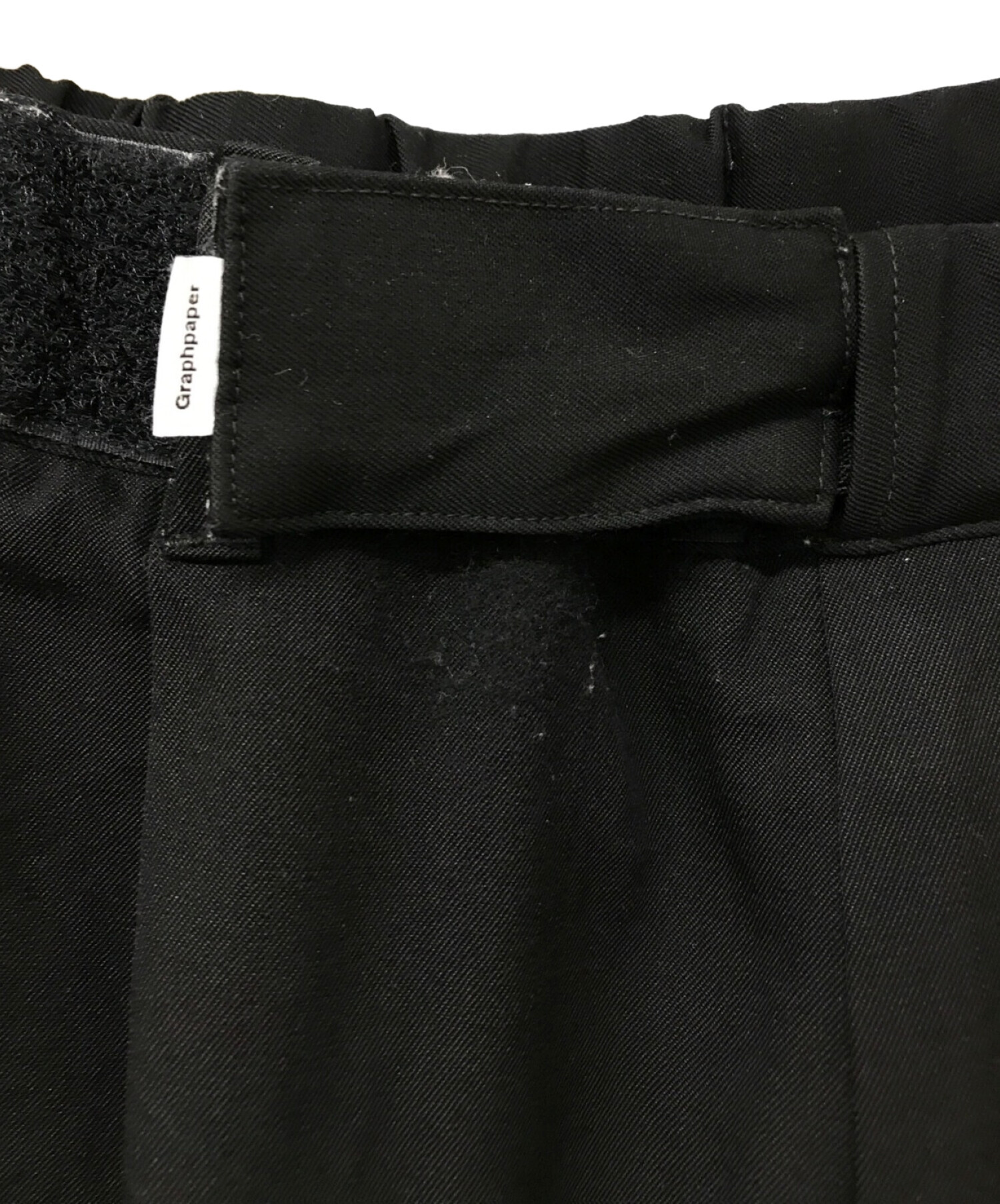 中古・古着通販】Graphpaper (グラフペーパー) Selvage Wool Wide Tuck Cook Pants ブラック  サイズ:FREE｜ブランド・古着通販 トレファク公式【TREFAC FASHION】スマホサイト