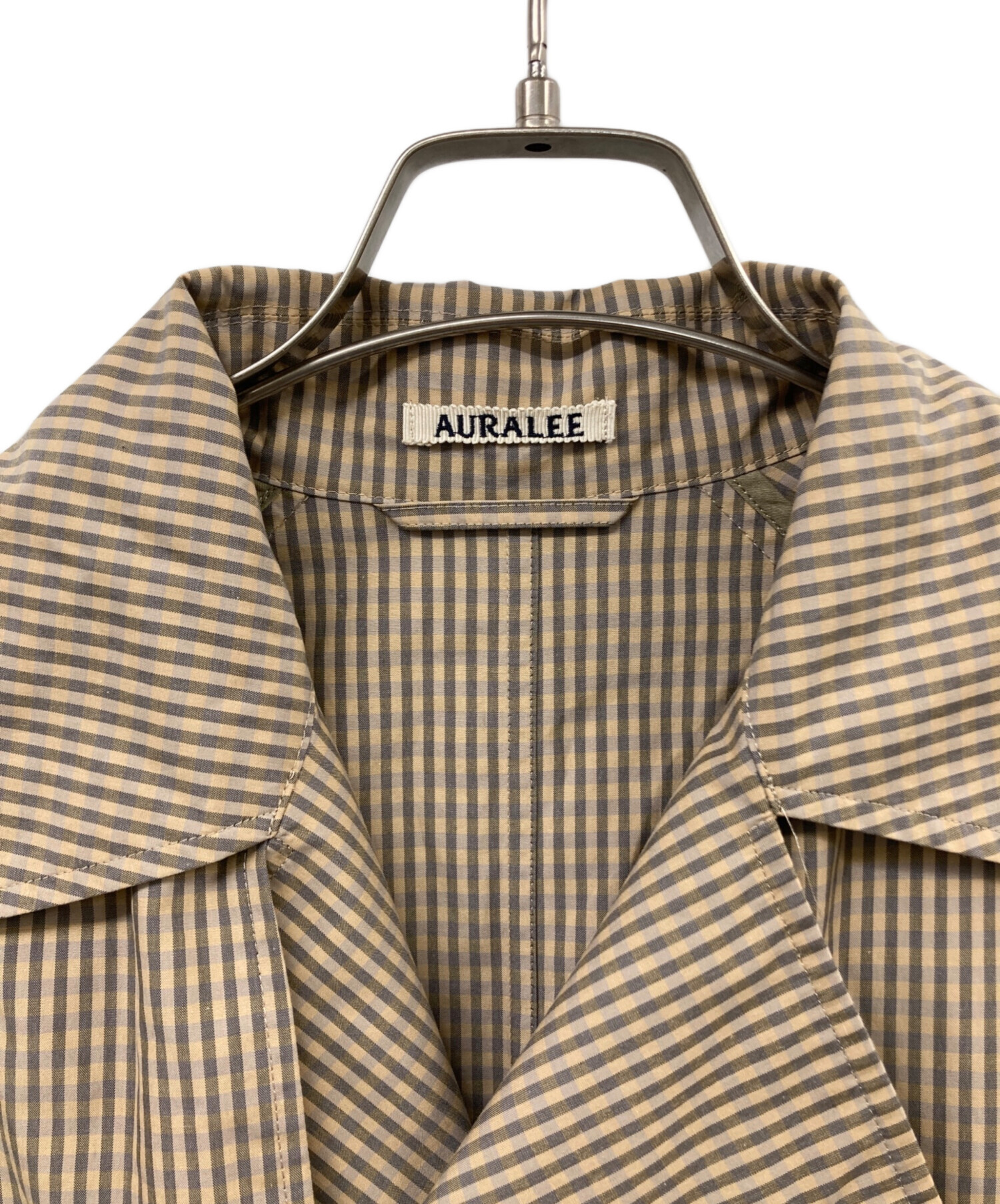 中古・古着通販】AURALEE (オーラリー) FINX WEATHER CLOTH CHECK BIG TRENCH COAT ベージュ  サイズ:０｜ブランド・古着通販 トレファク公式【TREFAC FASHION】スマホサイト