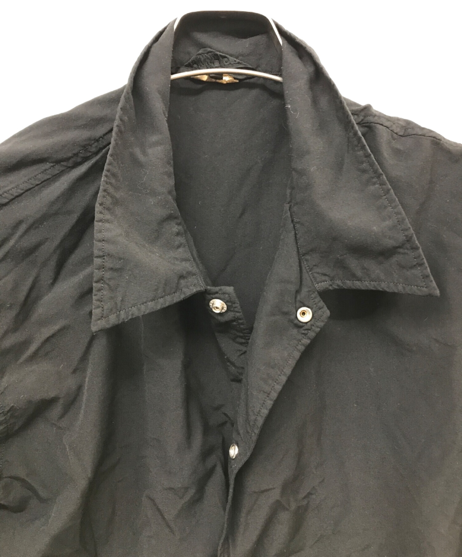 COMME des GARCONS HOMME DEUX (コムデギャルソン オム ドゥ) 製品染めスナップボタンシャツ ブラック サイズ:XL