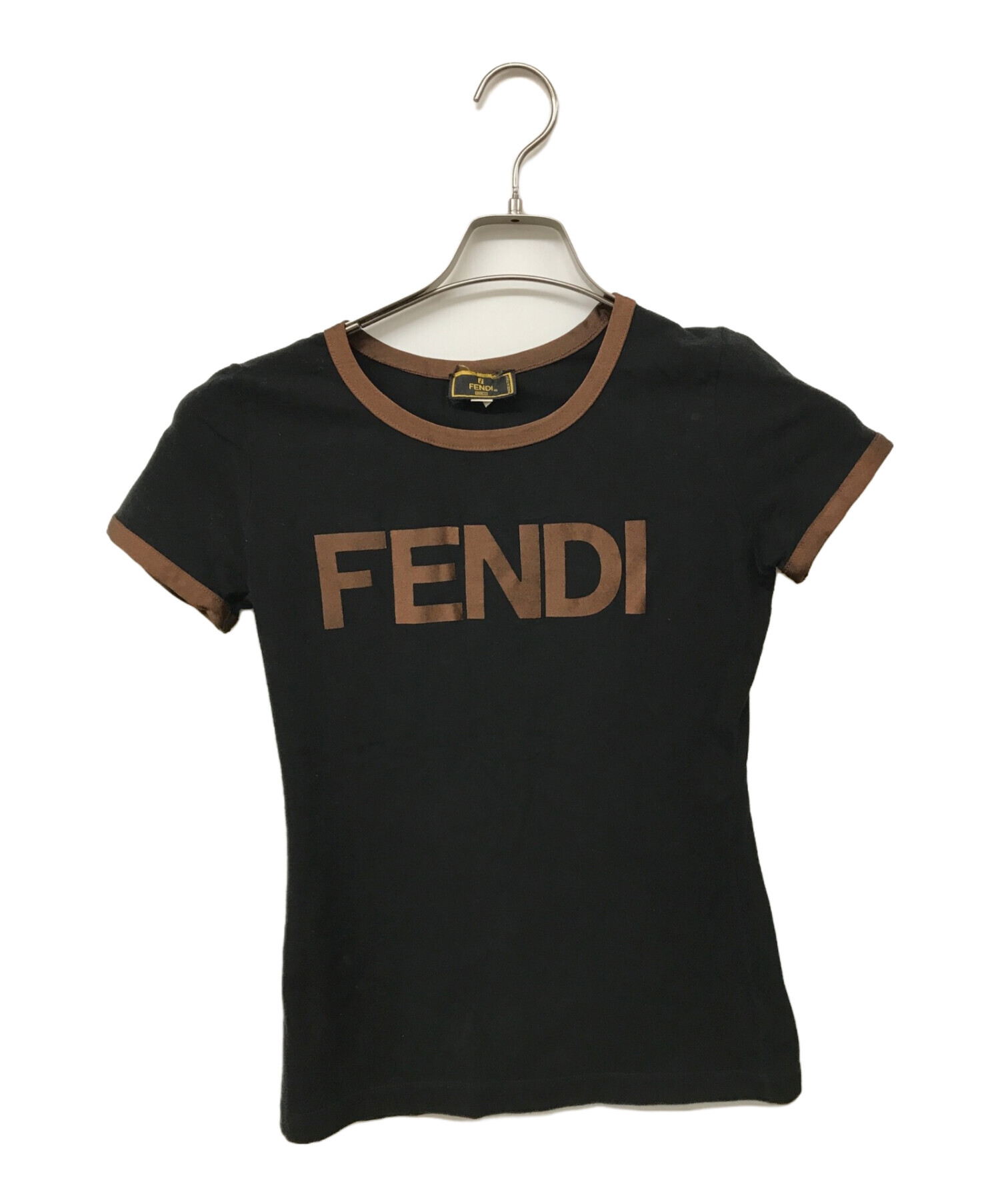 FENDI (フェンディ) ヴィンテージロゴTシャツ ブラック サイズ:42